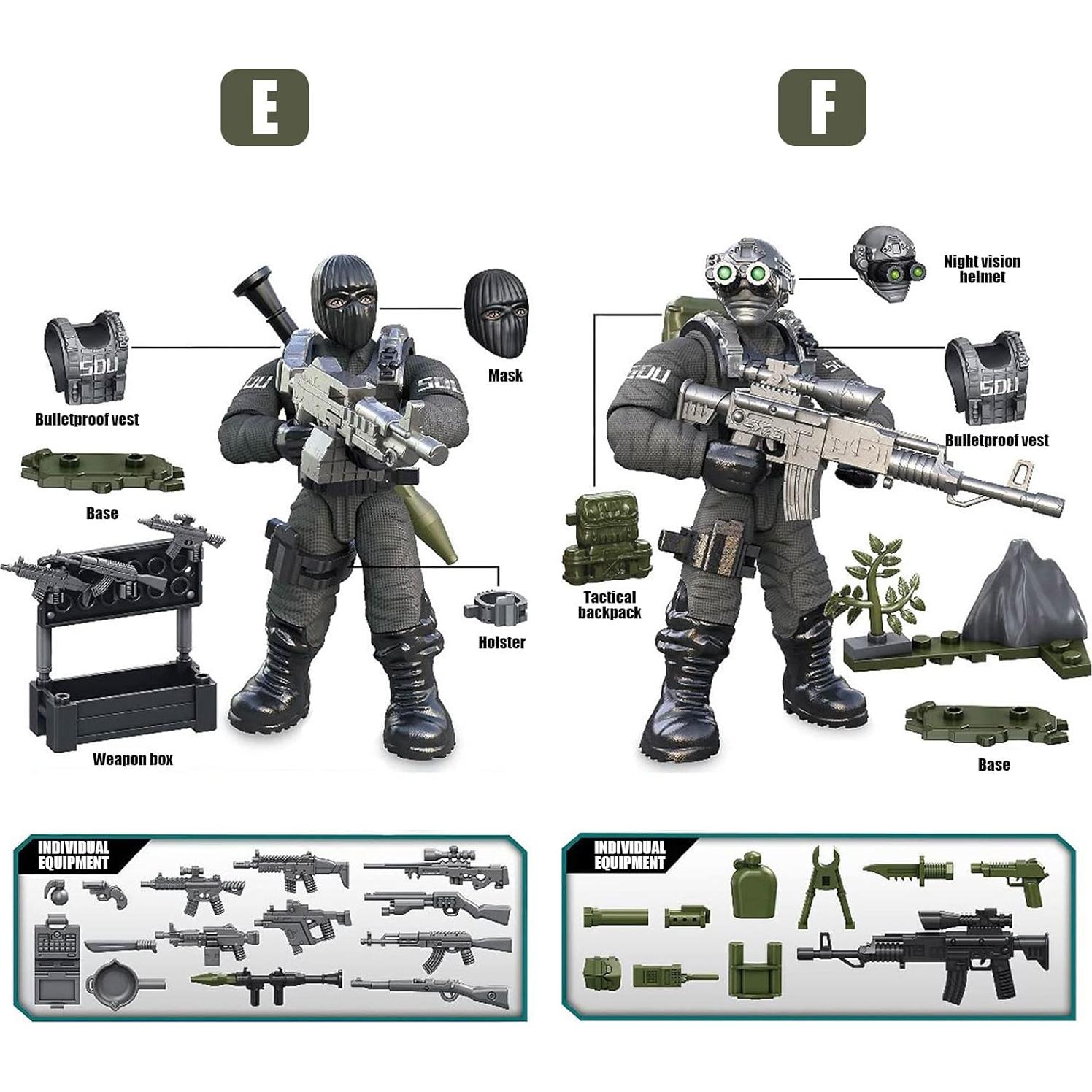 Set de Bloques de Construcción SWAT 8 Figuras Policías 5 CM