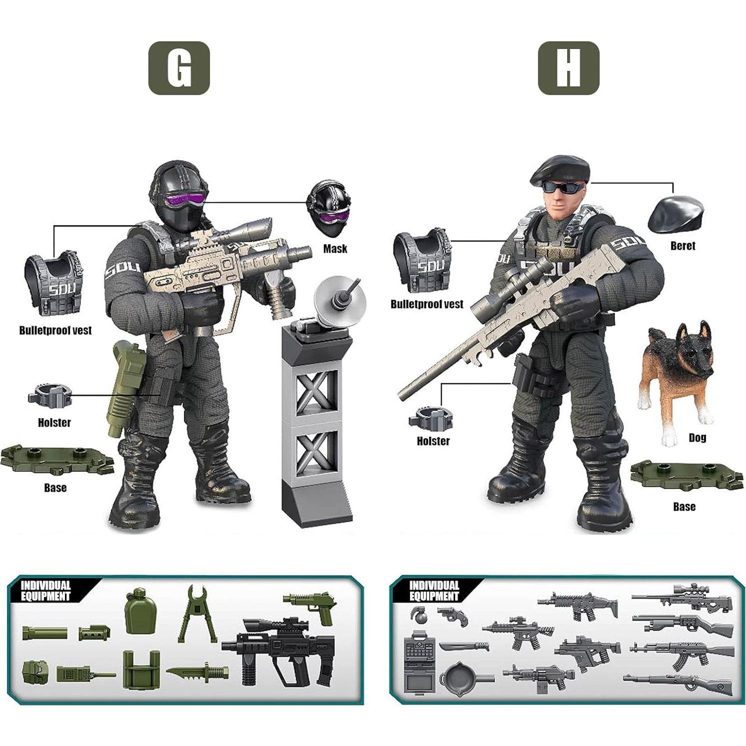 Set de Bloques de Construcción SWAT 8 Figuras Policías 5 CM