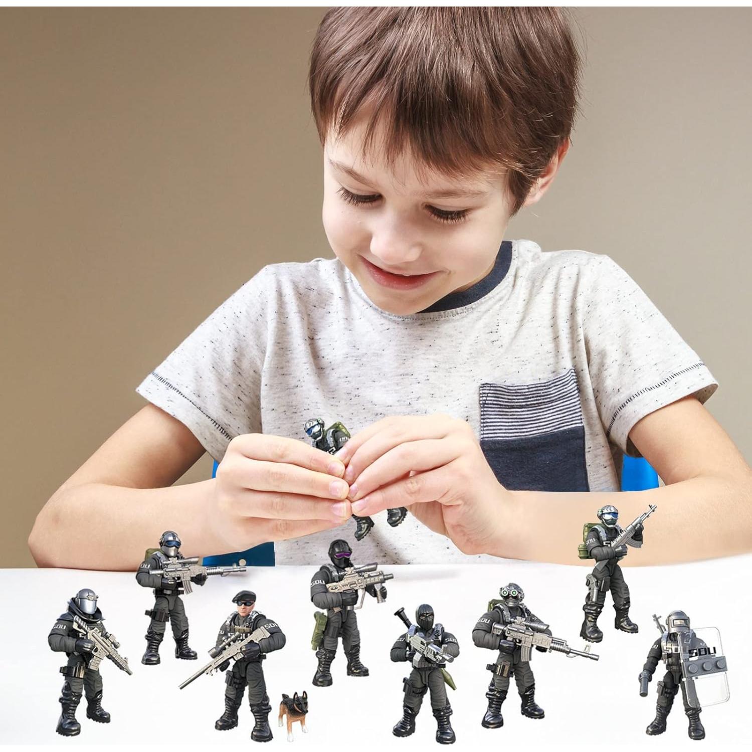 Set de Bloques de Construcción SWAT 8 Figuras Policías 5 CM