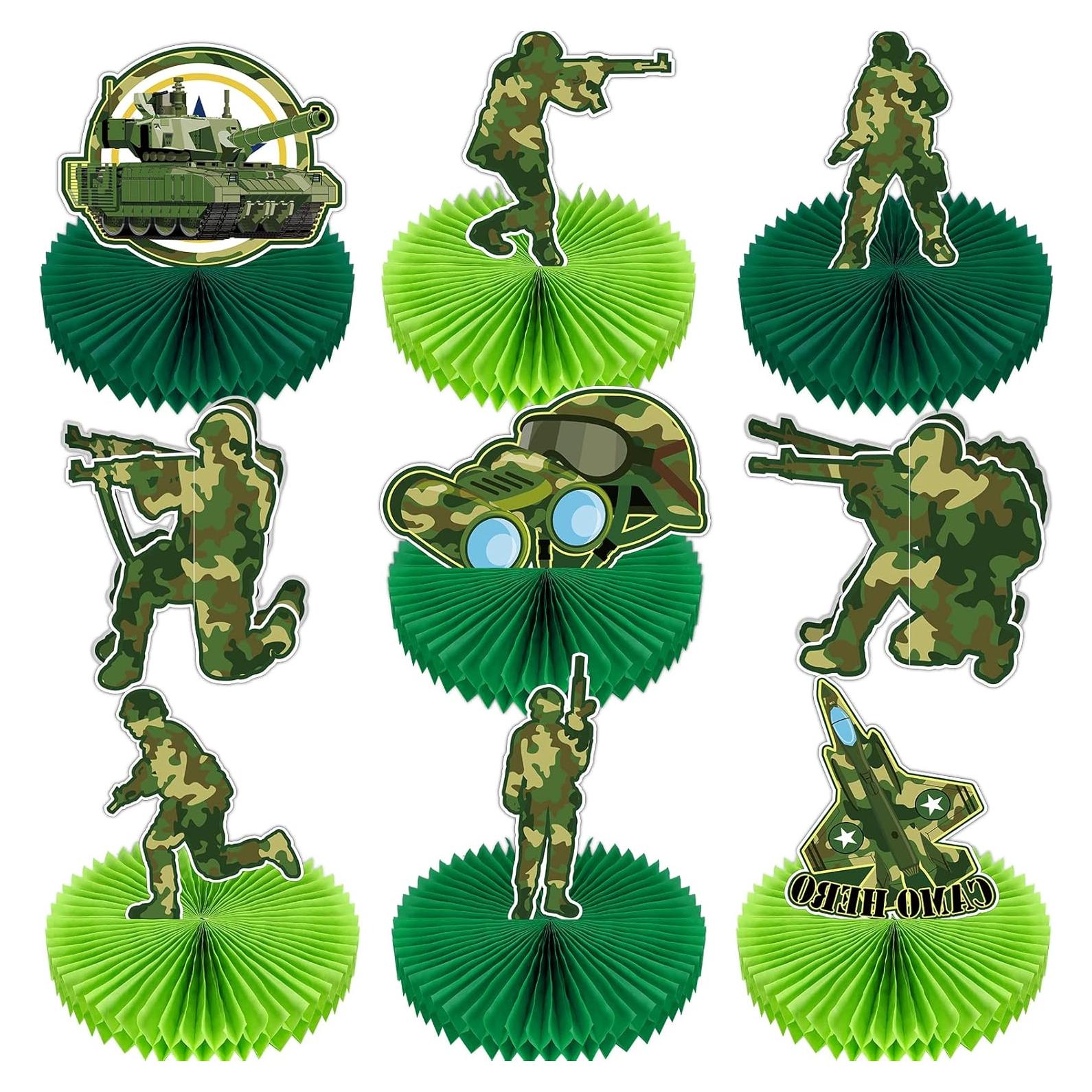 Centros de Mesa Camuflaje Teling 9 Pcs Decoración Fiesta