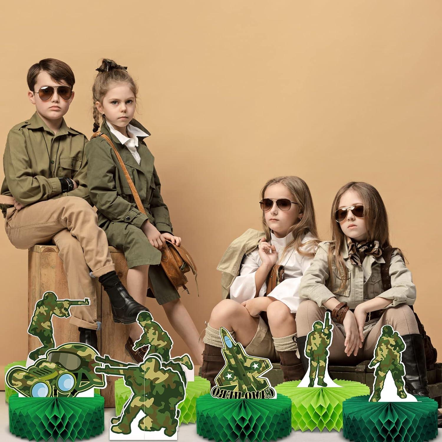 Centros de Mesa Camuflaje Teling 9 Pcs Decoración Fiesta