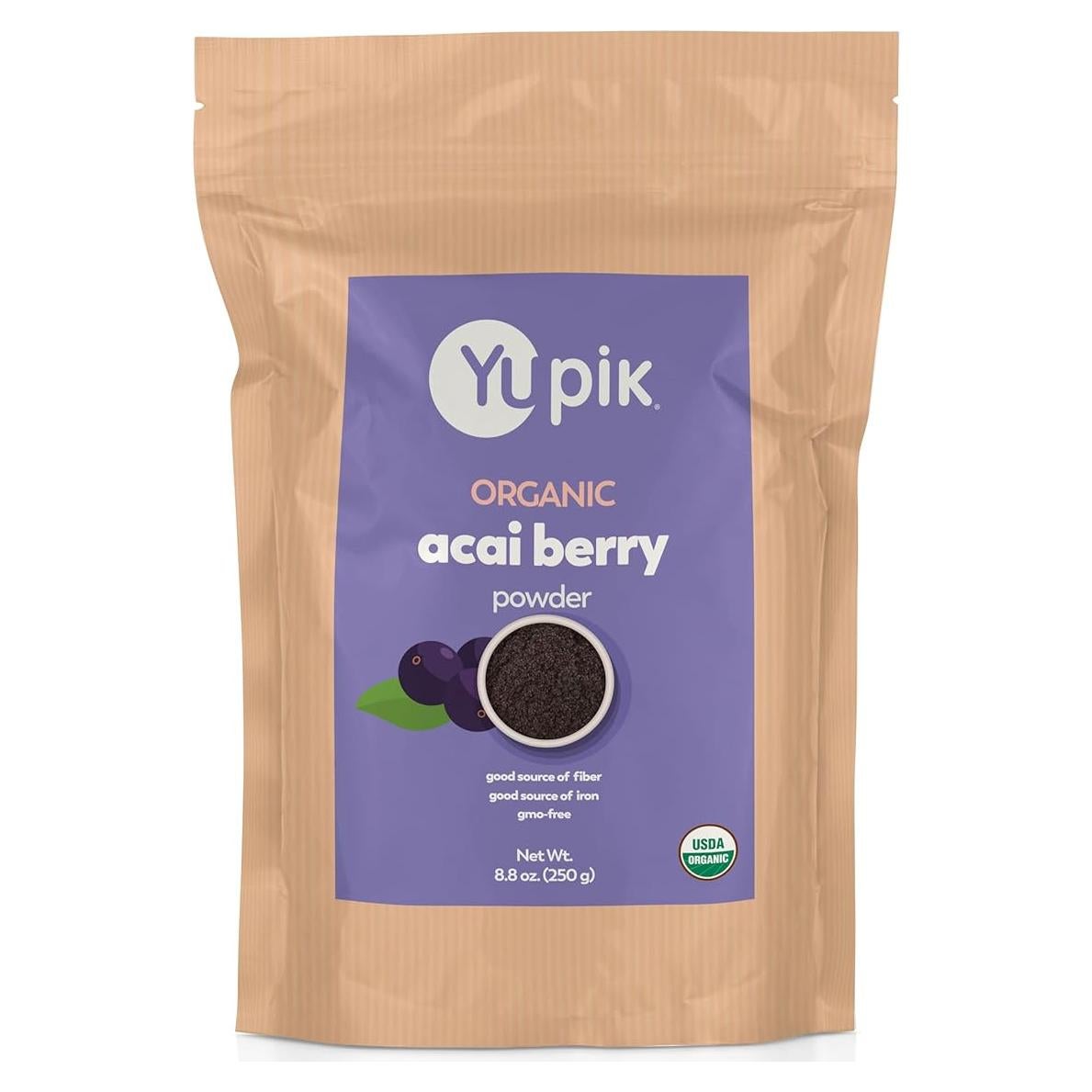 Polvo de Baya de Acai Orgánico Yupik 250g Vegano Sin Gluten