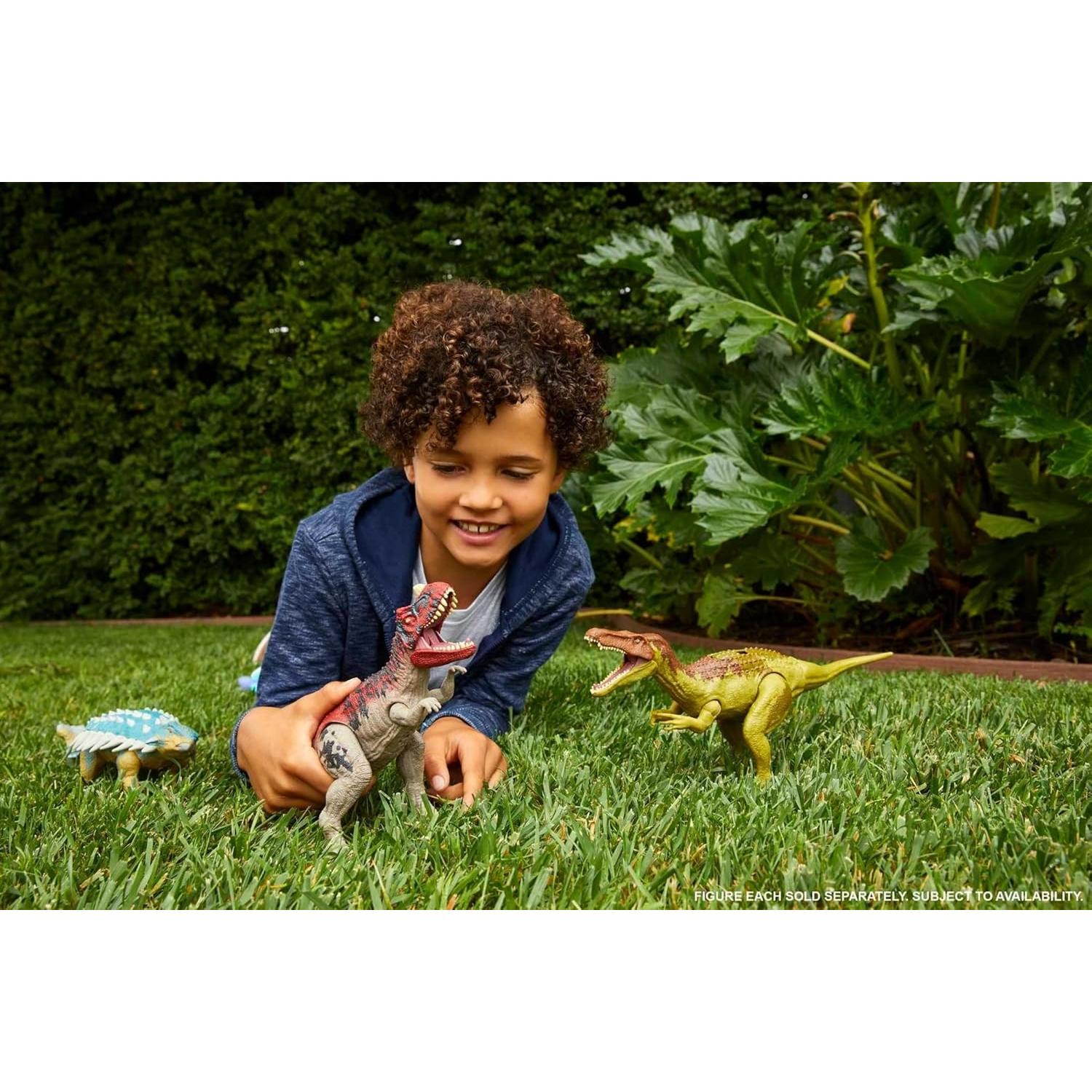 Figura de acción Mattel Jurassic World Baryonyx Limbo con sonidos