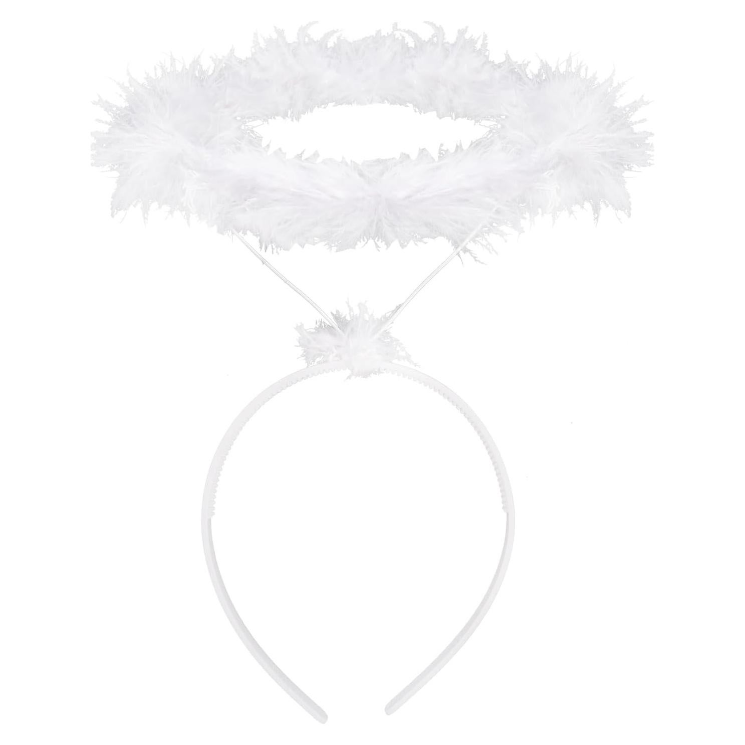 Diadema Halo de Ángel SUMERSHA con Plumas - Fiesta Halloween
