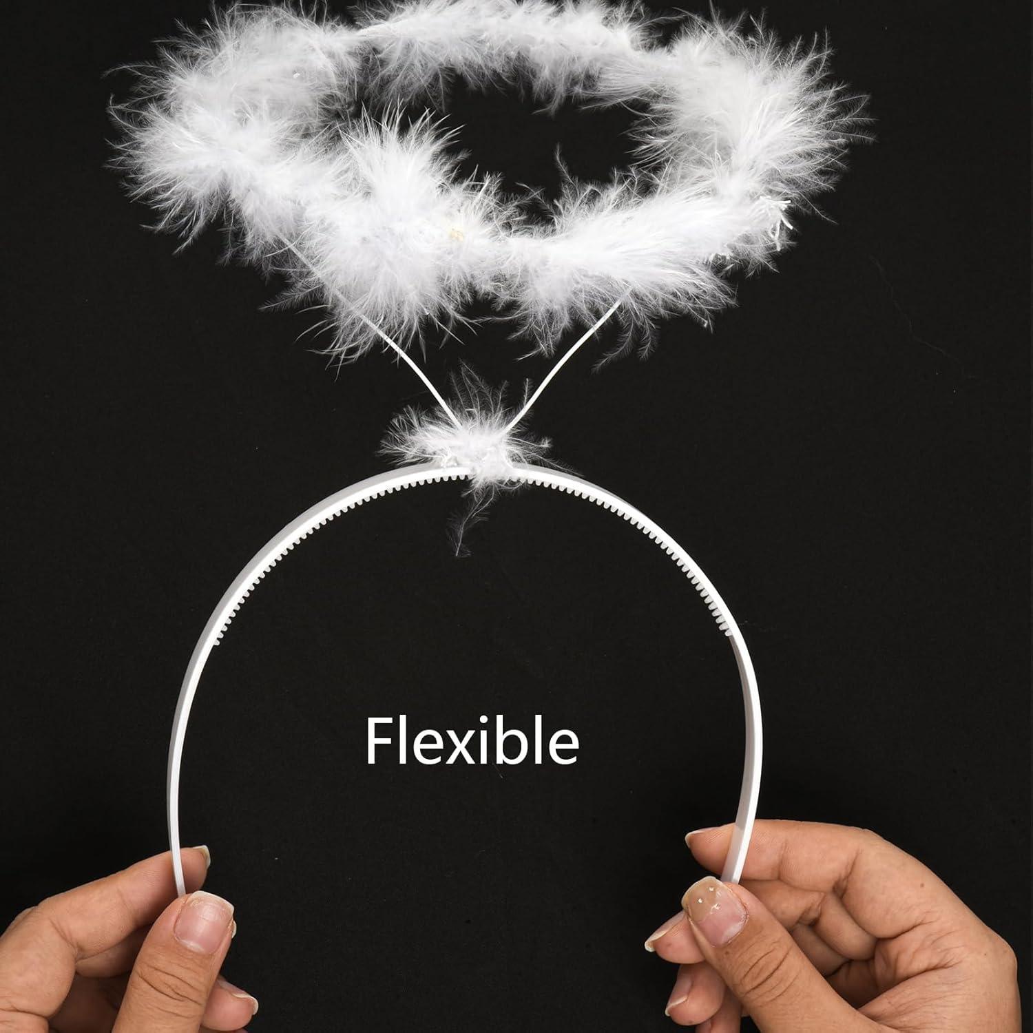 Diadema Halo de Ángel SUMERSHA con Plumas - Fiesta Halloween