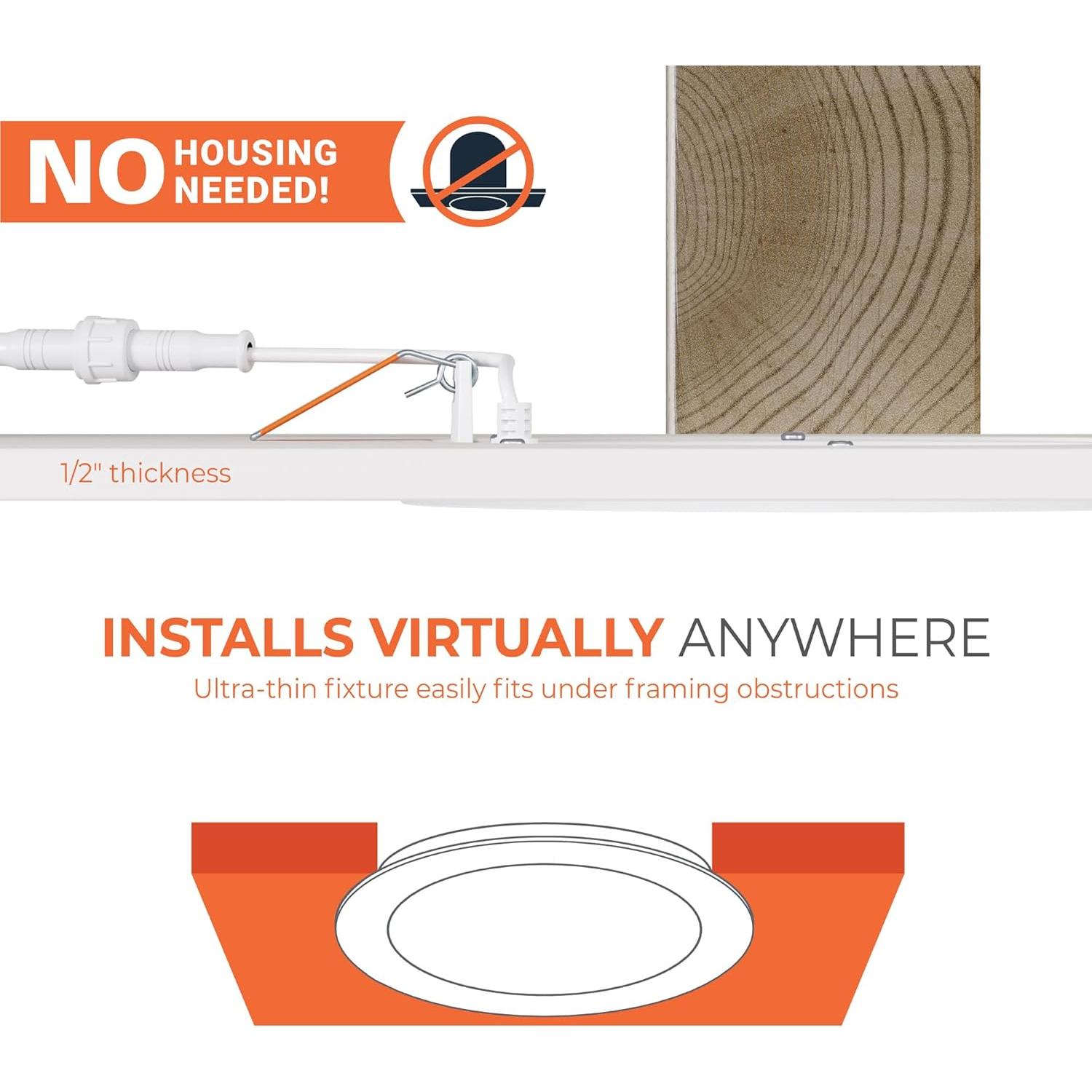 Downlight LED Empotrado HALO 6" Regulable 4-Pack Blanco