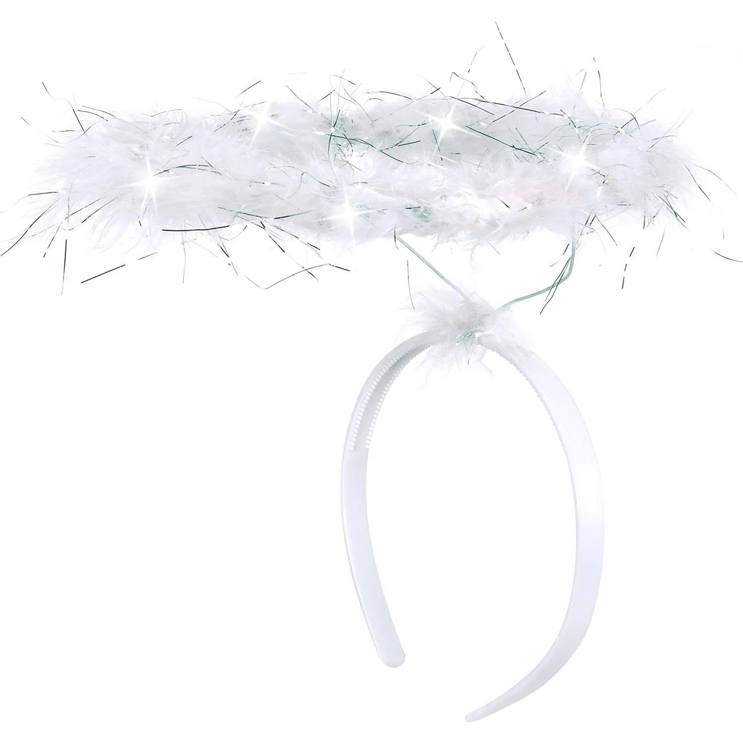 Diadema de Halo de Ángel Kangaroo con Plumas y 6 LEDs