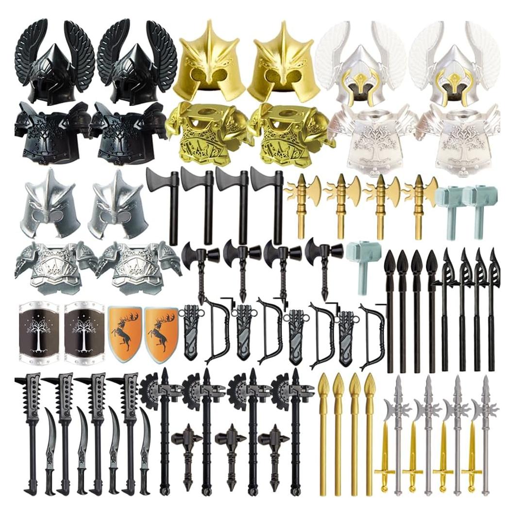 MISINI Kit de Accesorios de Caballero Medieval - 80 Piezas