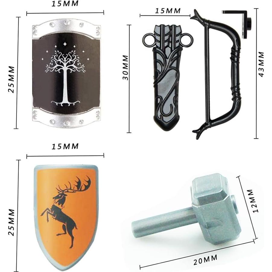 MISINI Kit de Accesorios de Caballero Medieval - 80 Piezas