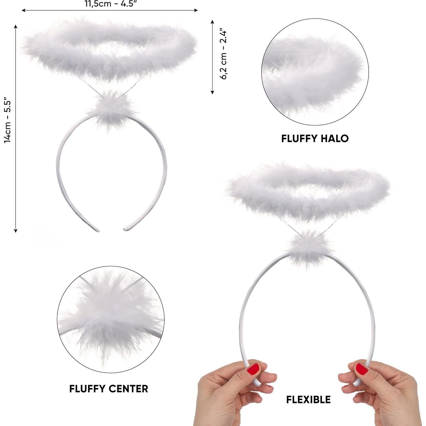 Diadema de Halo de Ángel Funcredible con Plumas - Unisex