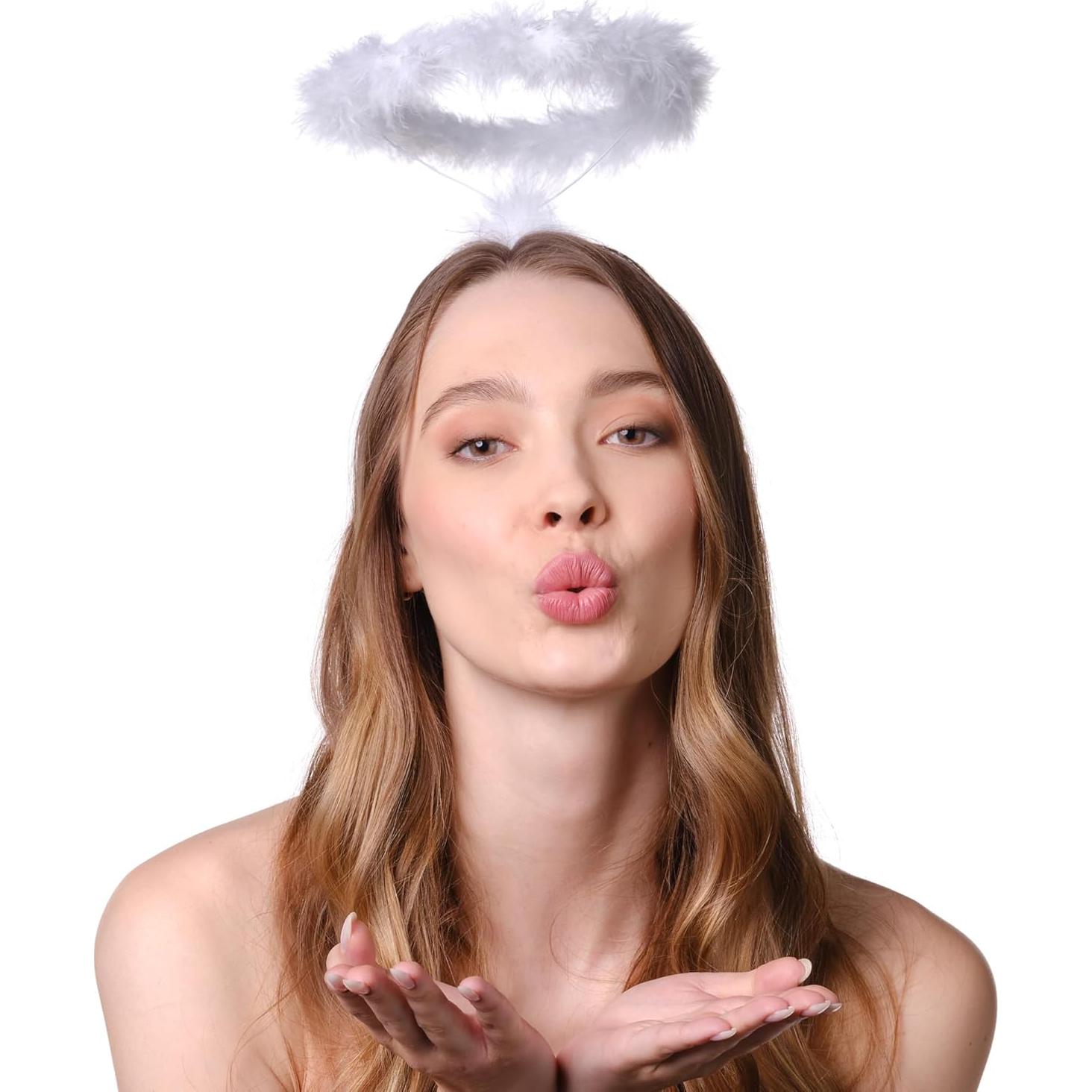 Diadema de Halo de Ángel Funcredible con Plumas - Unisex