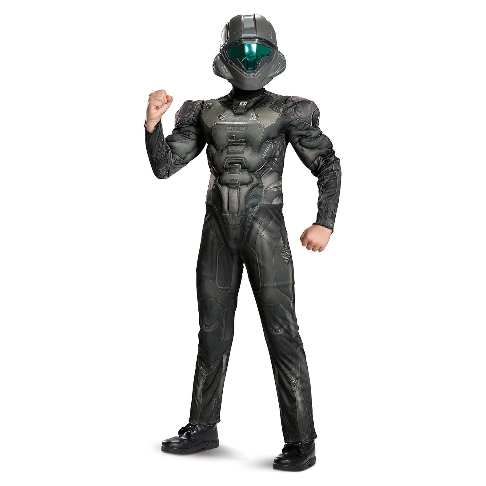 Disfraz Halo Spartan Buck Niños 4-6 años Musculoso Negro