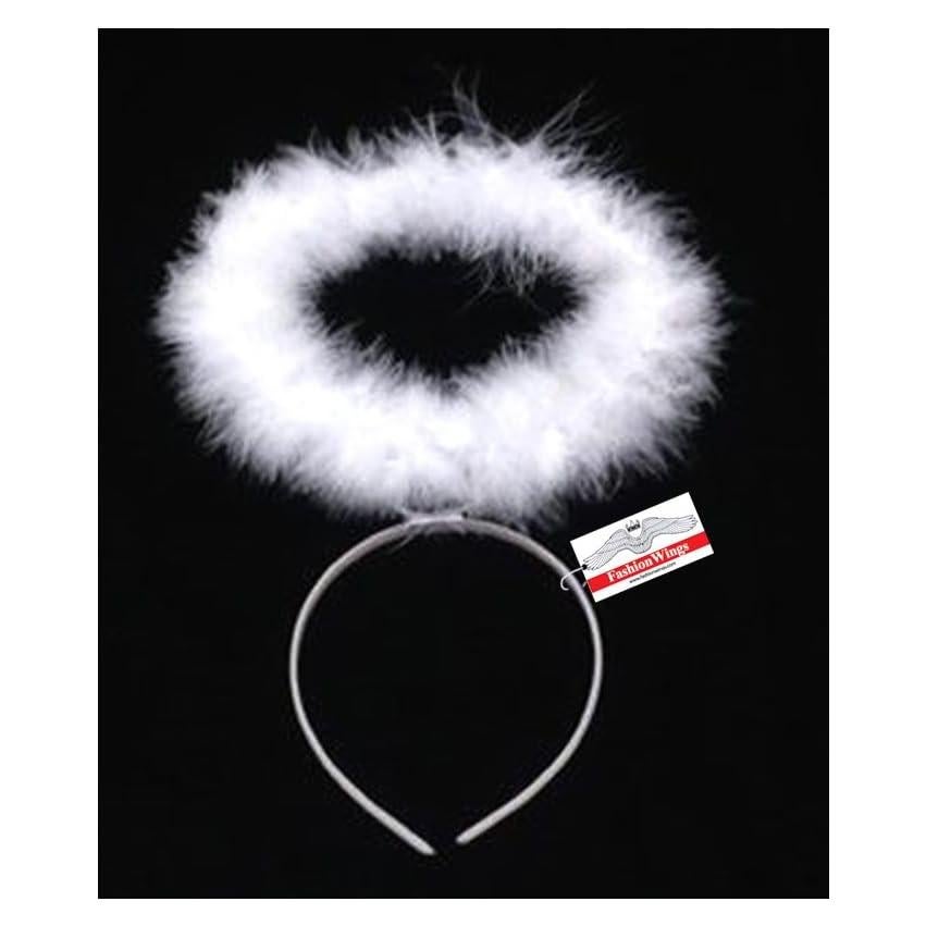 Diadema de Plumas de Marabú Blanca FashionWings para Adultos