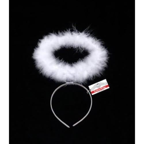 Diadema de Plumas de Marabú Blanca FashionWings para Adultos