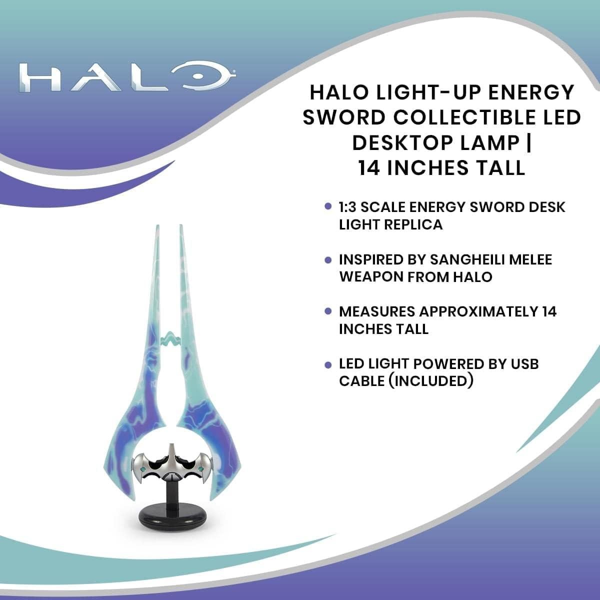 Lámpara de escritorio LED Ukonic espada de energía Halo 35.56 cm