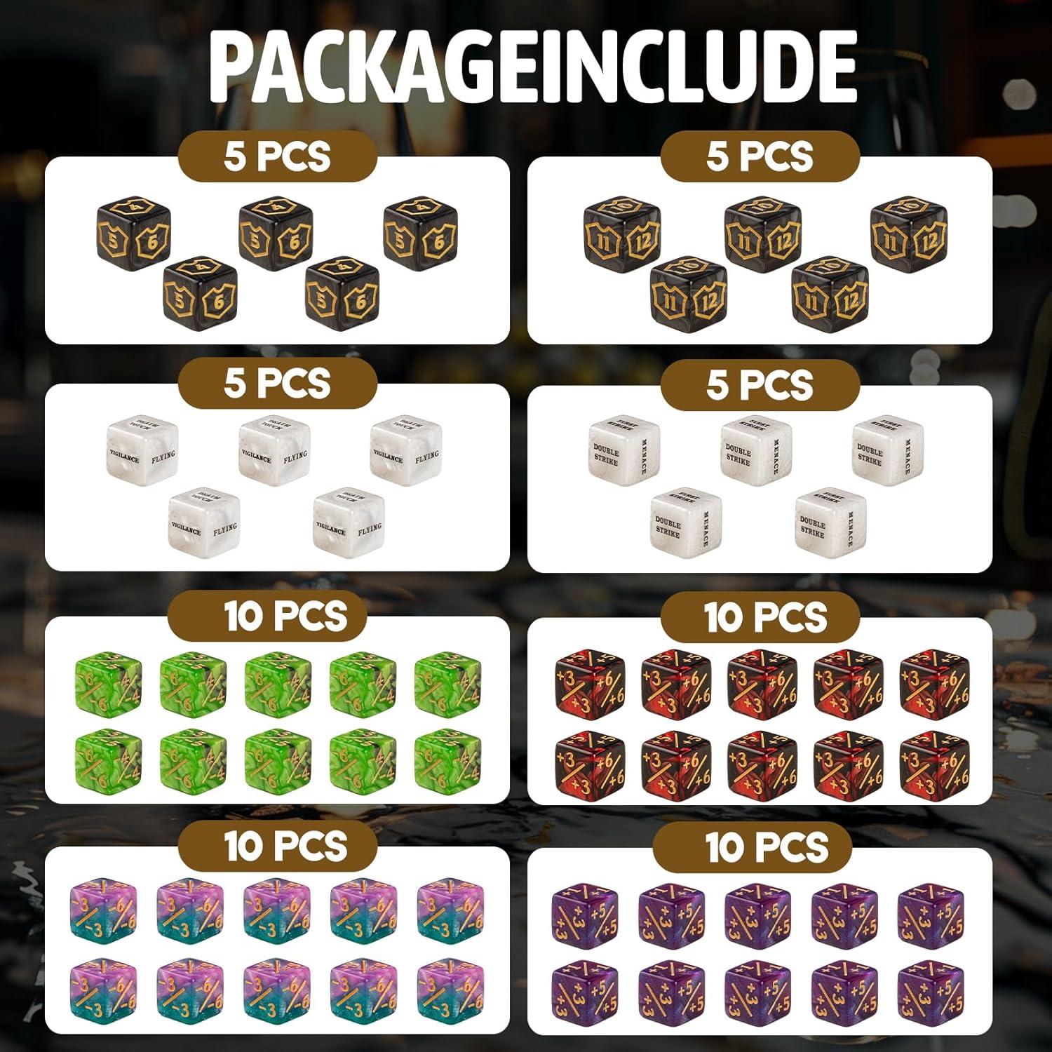 60 Dados Contadores MTG Flvdierd 16mm para Juegos de Cartas