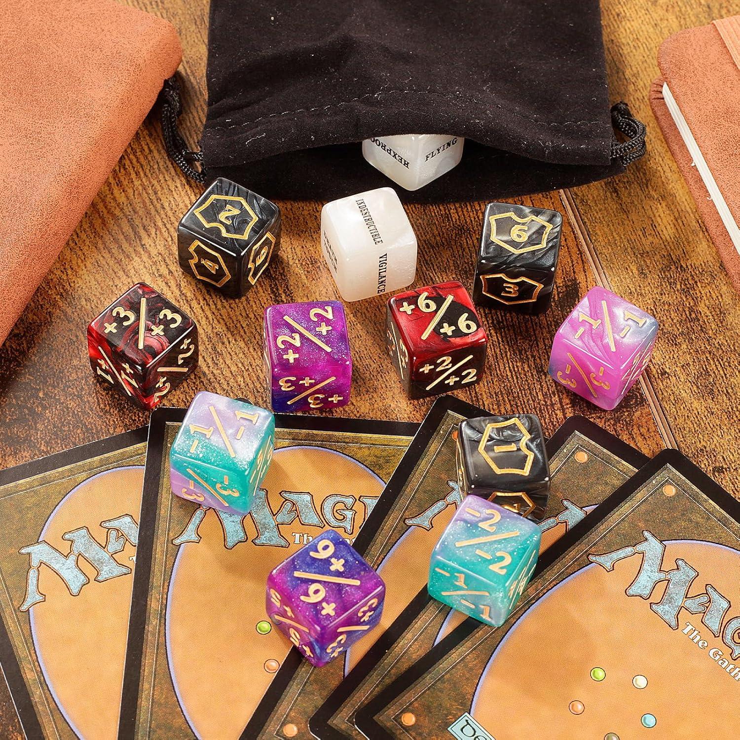 60 Dados Contadores MTG Flvdierd 16mm para Juegos de Cartas