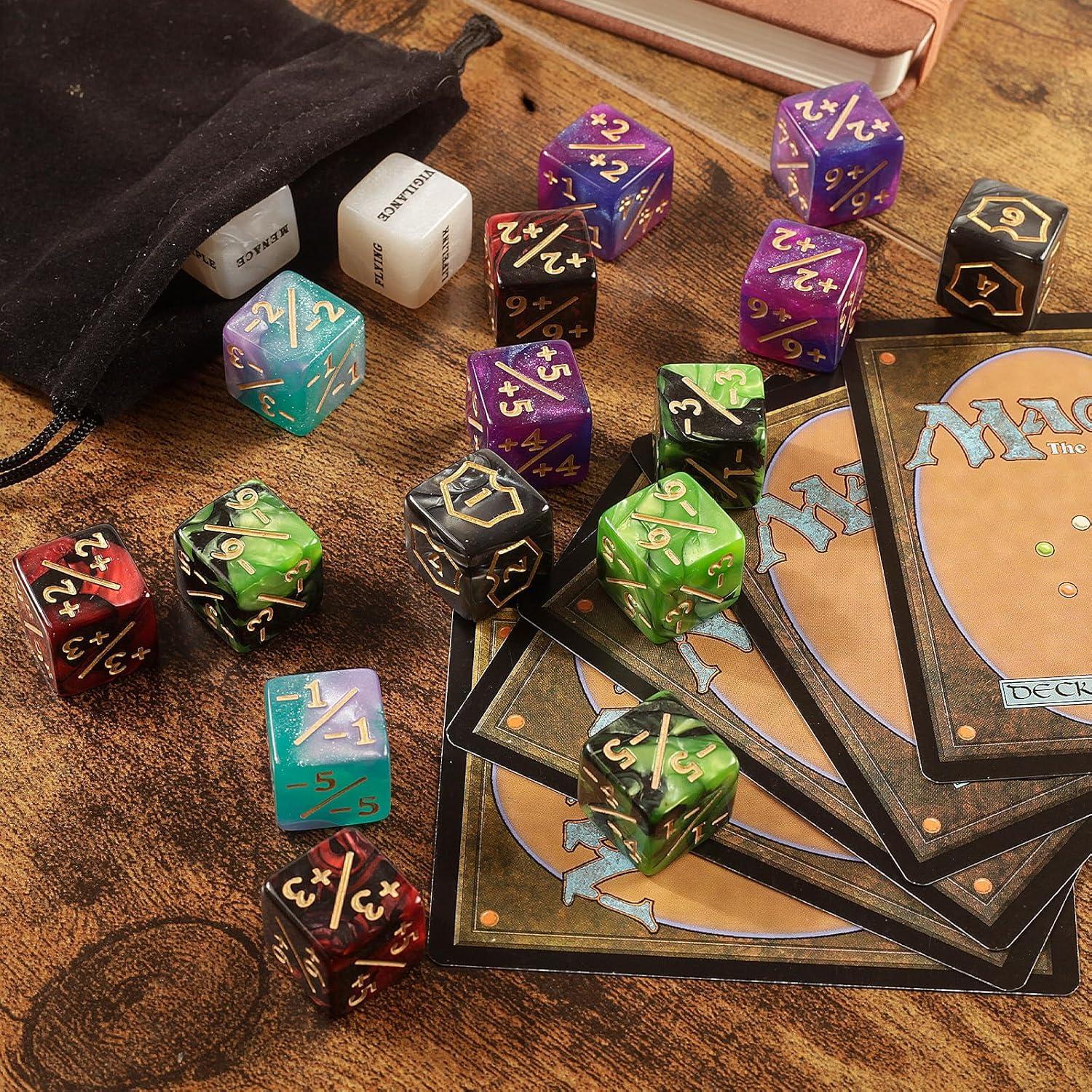 60 Dados Contadores MTG Flvdierd 16mm para Juegos de Cartas