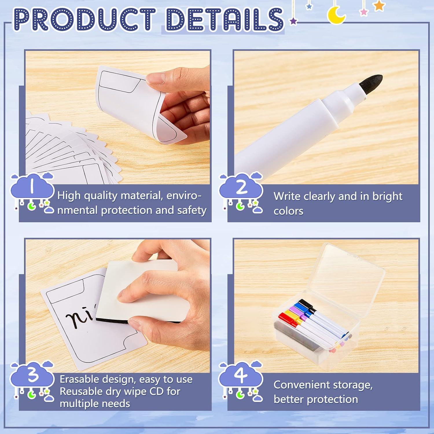 Conjunto de Fichas Reutilizables Crtiin 50 Piezas con Marcadores