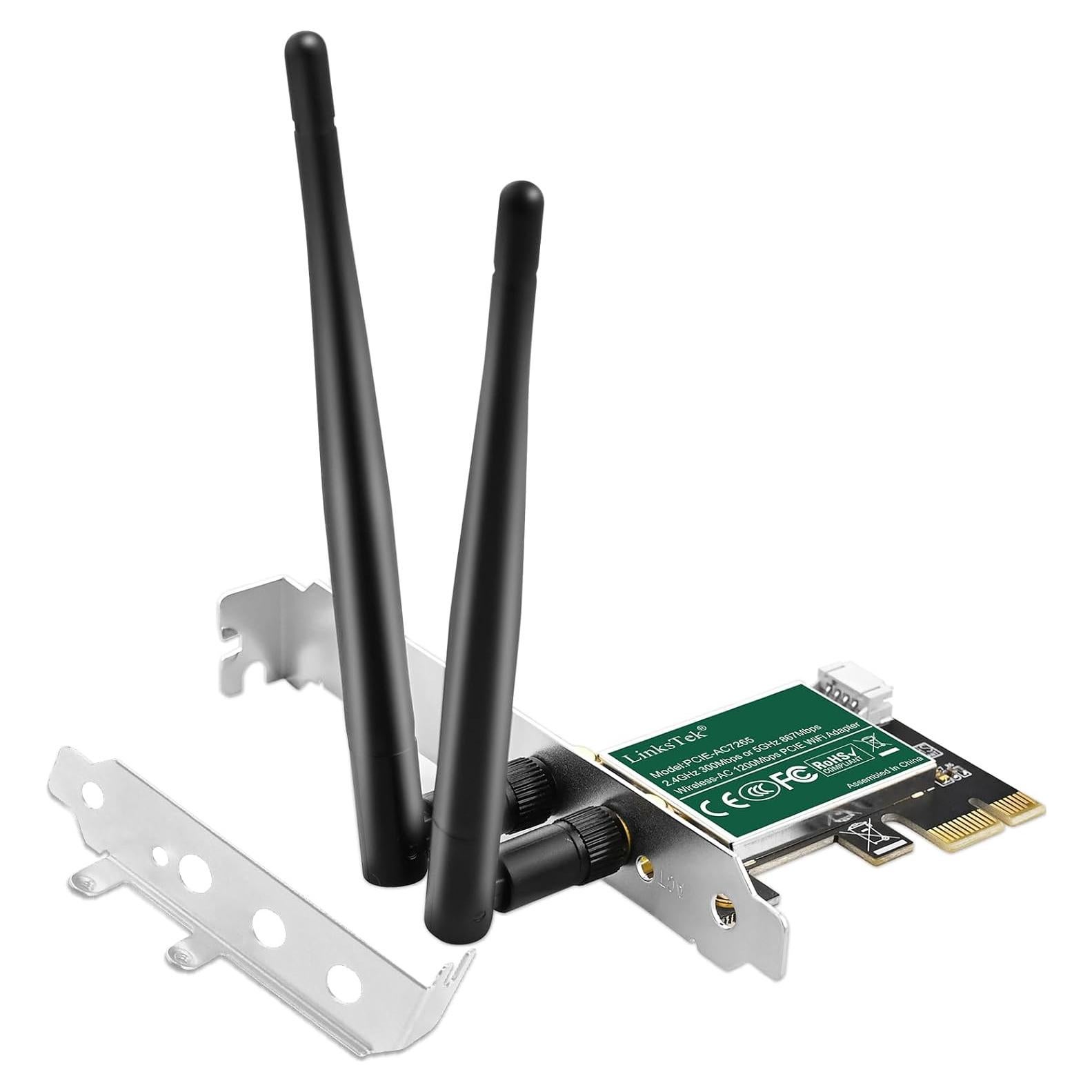 Adaptador WiFi PCIe LinksTek AC 1200Mbps Doble Banda