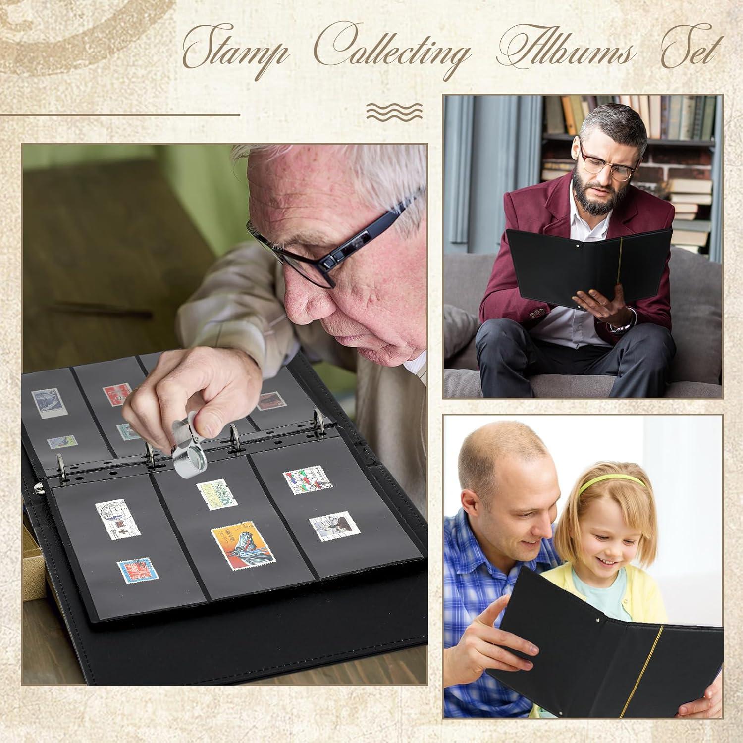 Álbum de Colección de Sellos Lewtemi 20 Páginas Negro