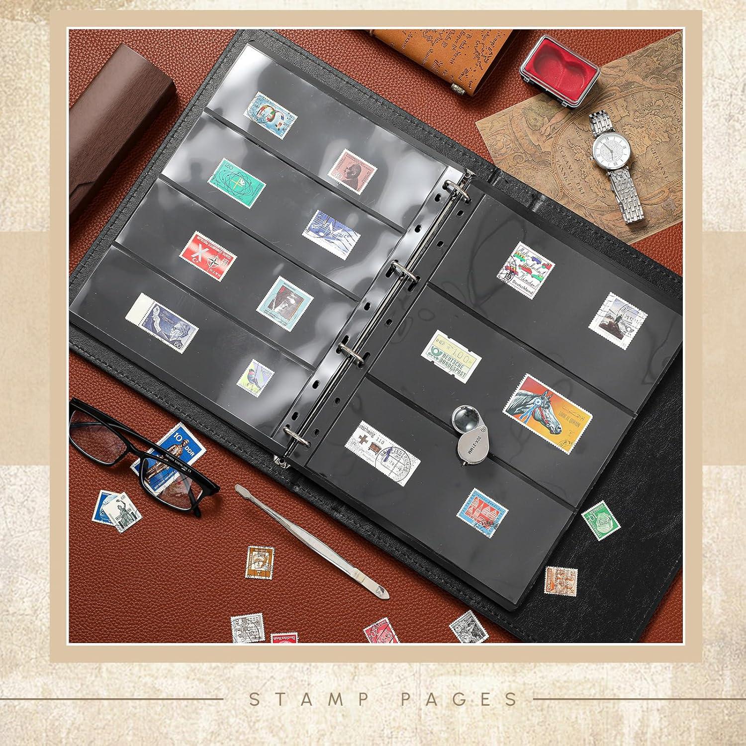 Álbum de Colección de Sellos Lewtemi 20 Páginas Negro