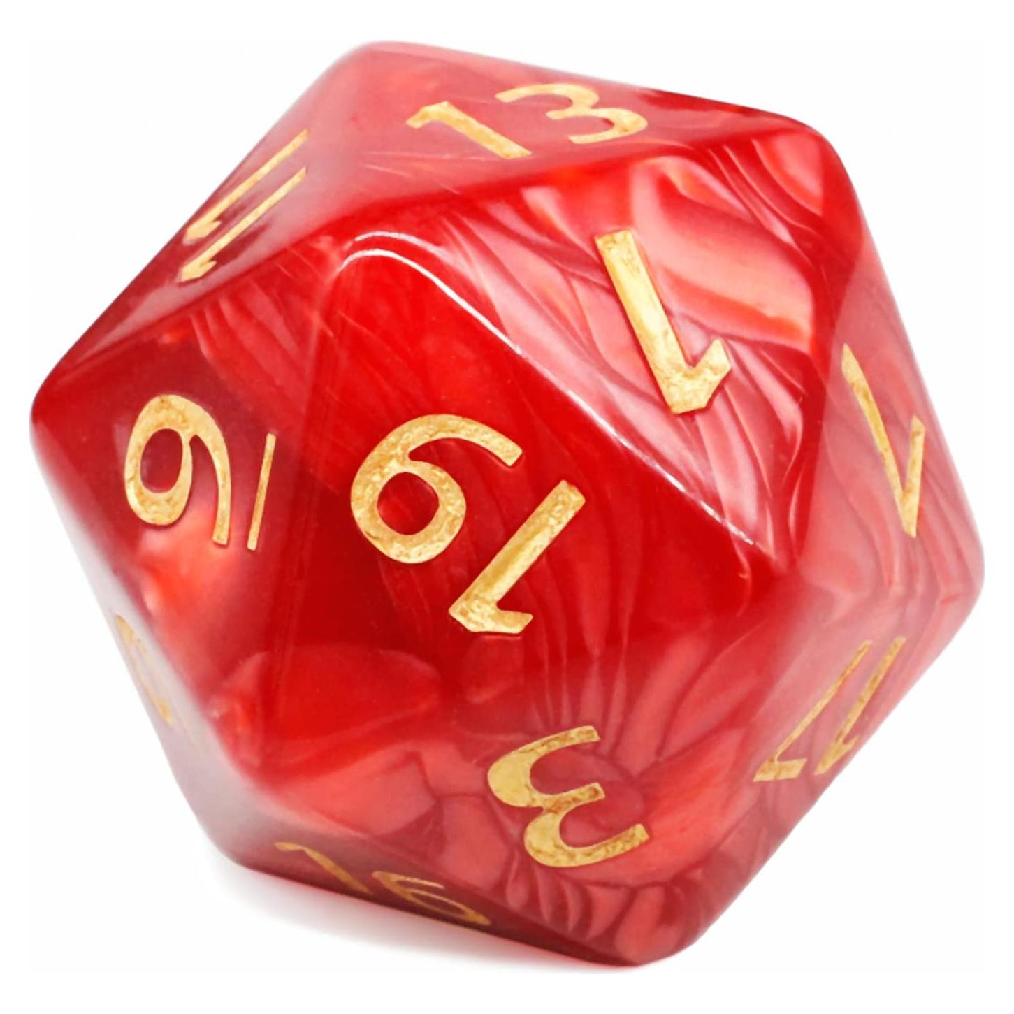 Dado D20 Gigante 55mm Acrílico Rojo para Dungeons y Dragons