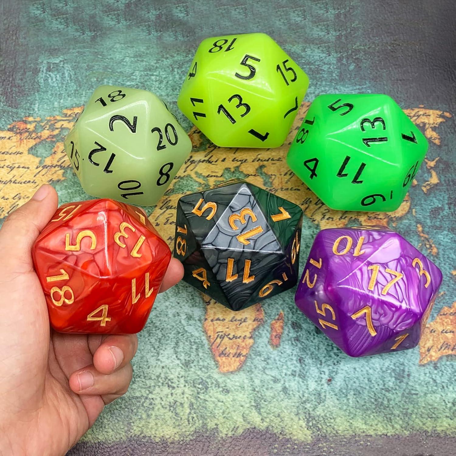 Dado D20 Gigante 55mm Acrílico Rojo para Dungeons y Dragons