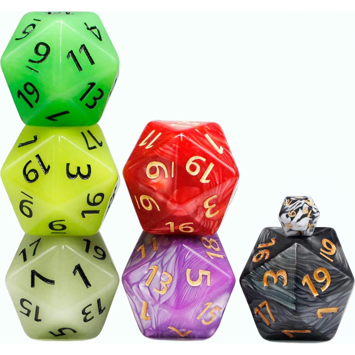 Dado D20 Gigante 55mm Acrílico Rojo para Dungeons y Dragons