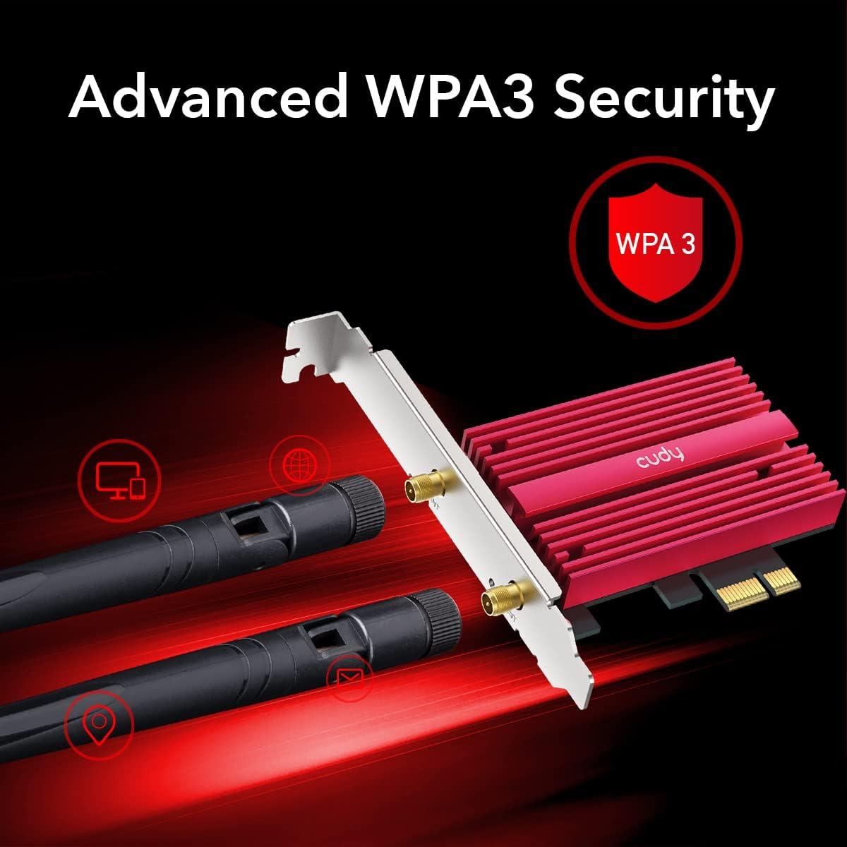 Cudy AX5400 Tarjeta PCIe WiFi 6E Bluetooth 5.2 para PC