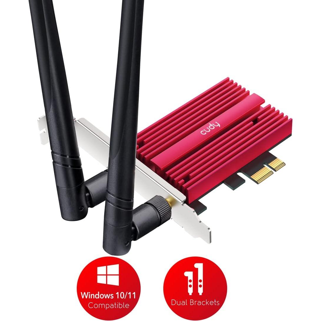 Cudy AX5400 Tarjeta PCIe WiFi 6E Bluetooth 5.2 para PC