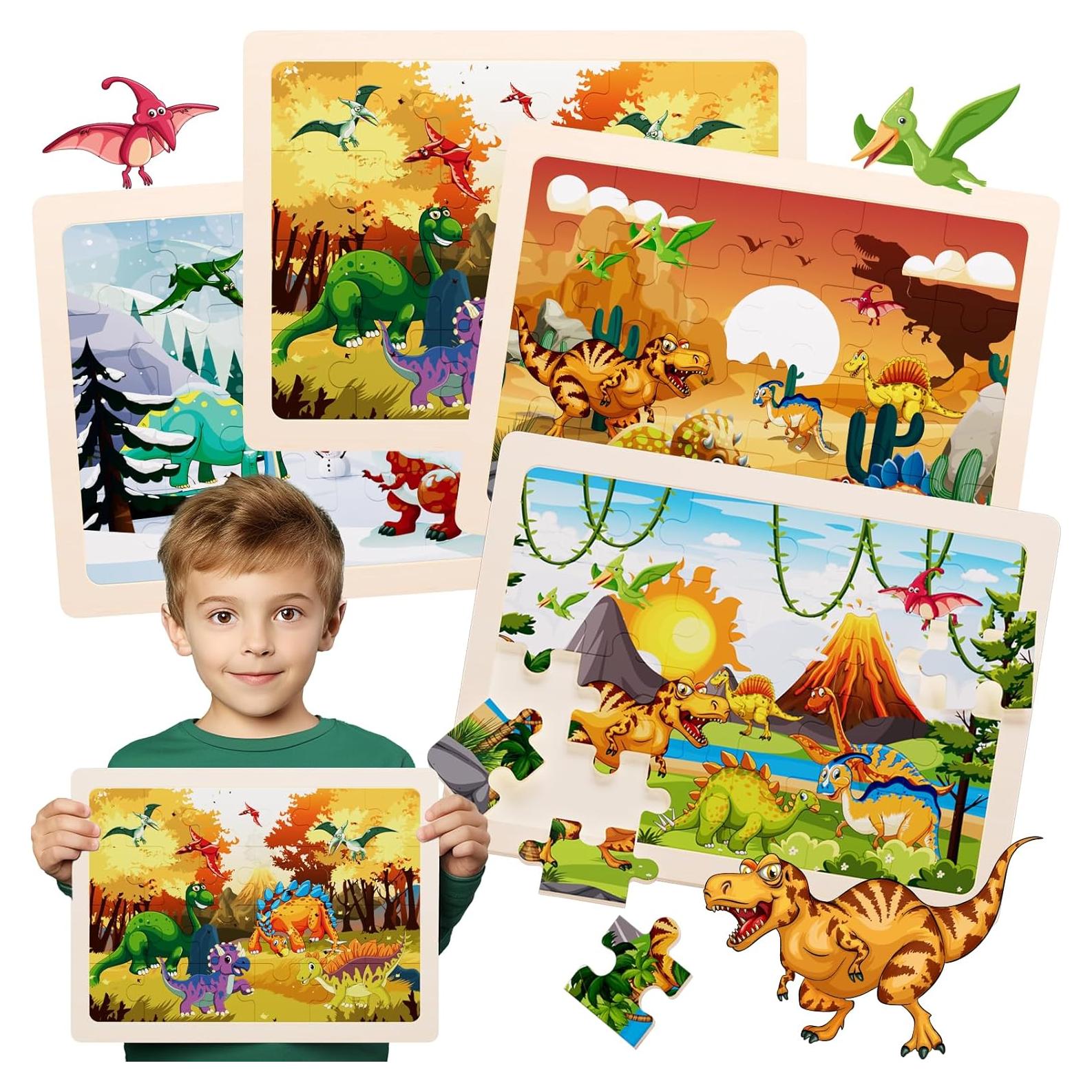 Rompecabezas de Madera Wuzhineisn Dinosaurios 24 Piezas