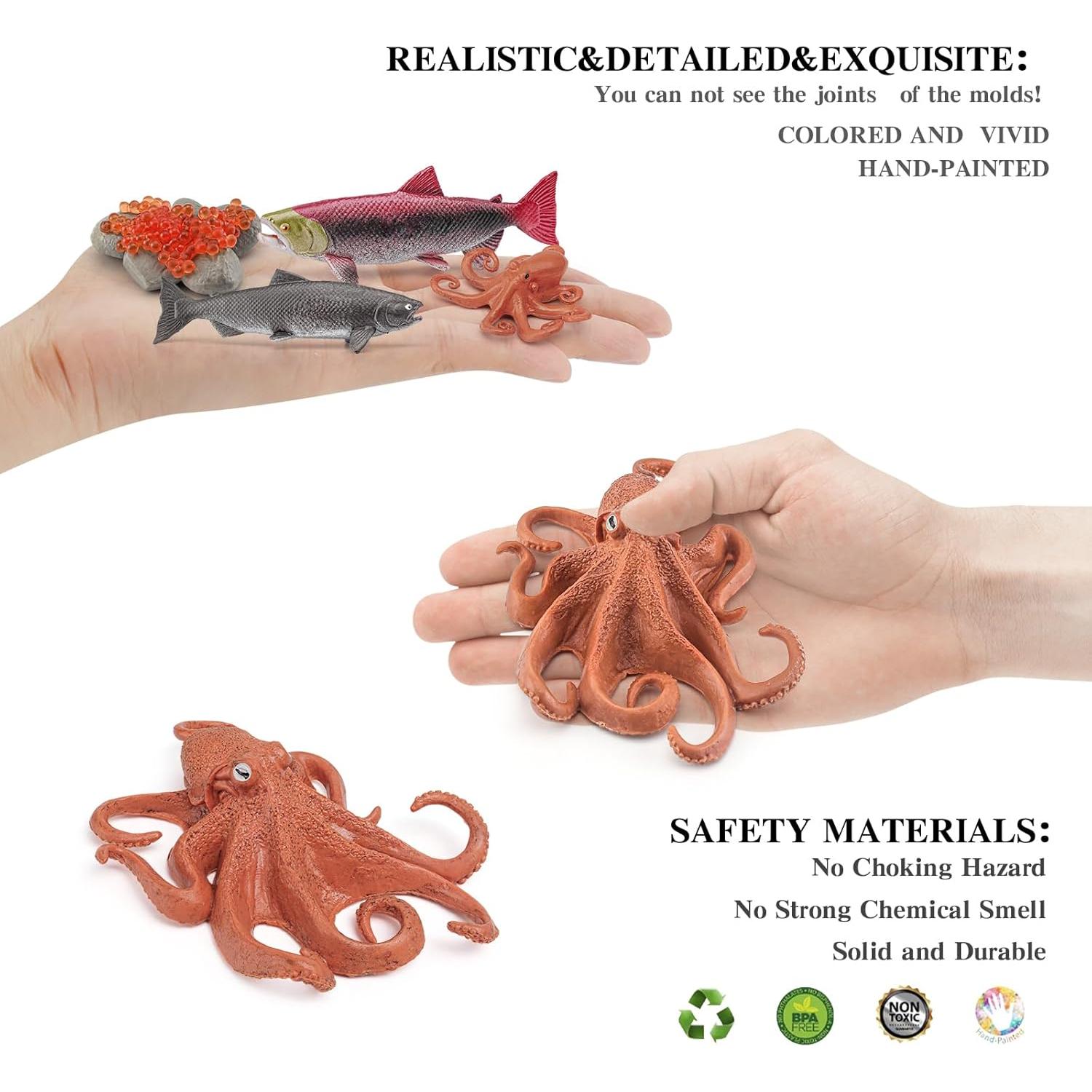 Conjunto Ciclo de Vida del Pez LC JoyCre 8 Figuras Realistas