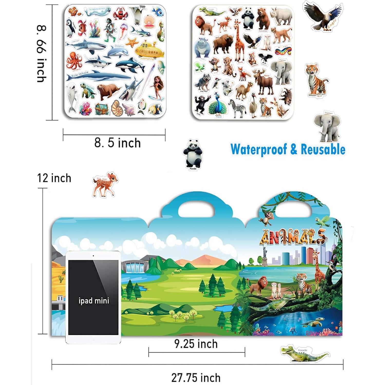 2Pack Libros de Pegatinas Reutilizables Cafalibe 112pcs Vehículos