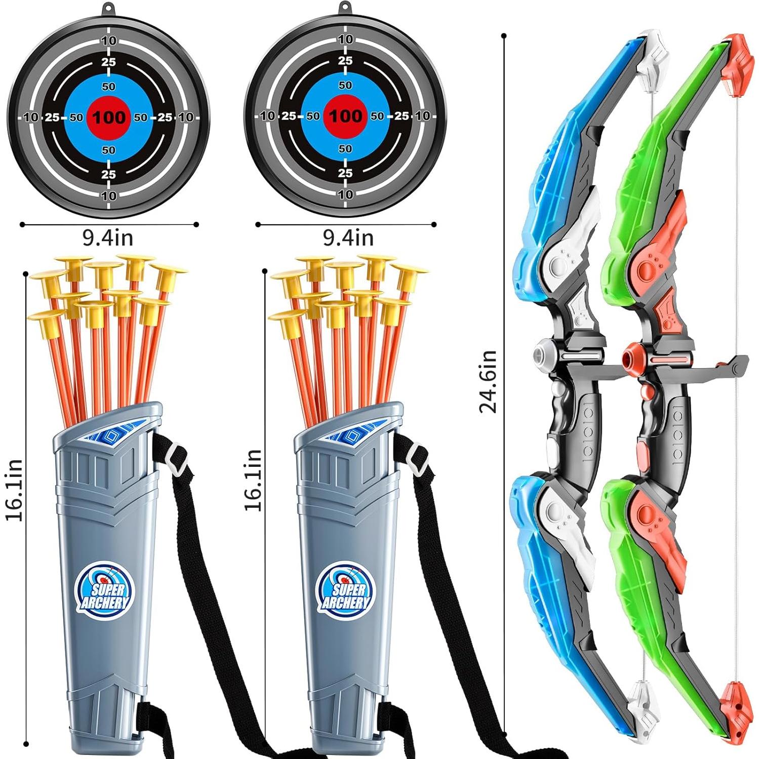 Juego de Arco y Flecha TEMI para Niños con Luz LED y 20 Flechas