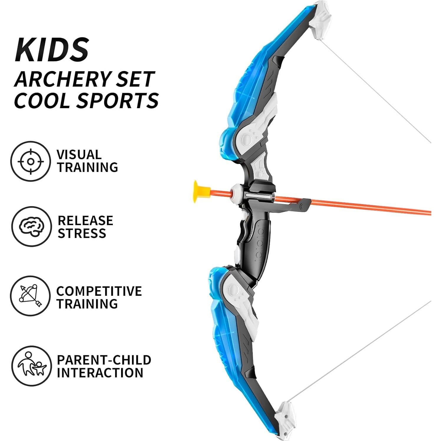 Juego de Arco y Flecha TEMI para Niños con Luz LED y 20 Flechas