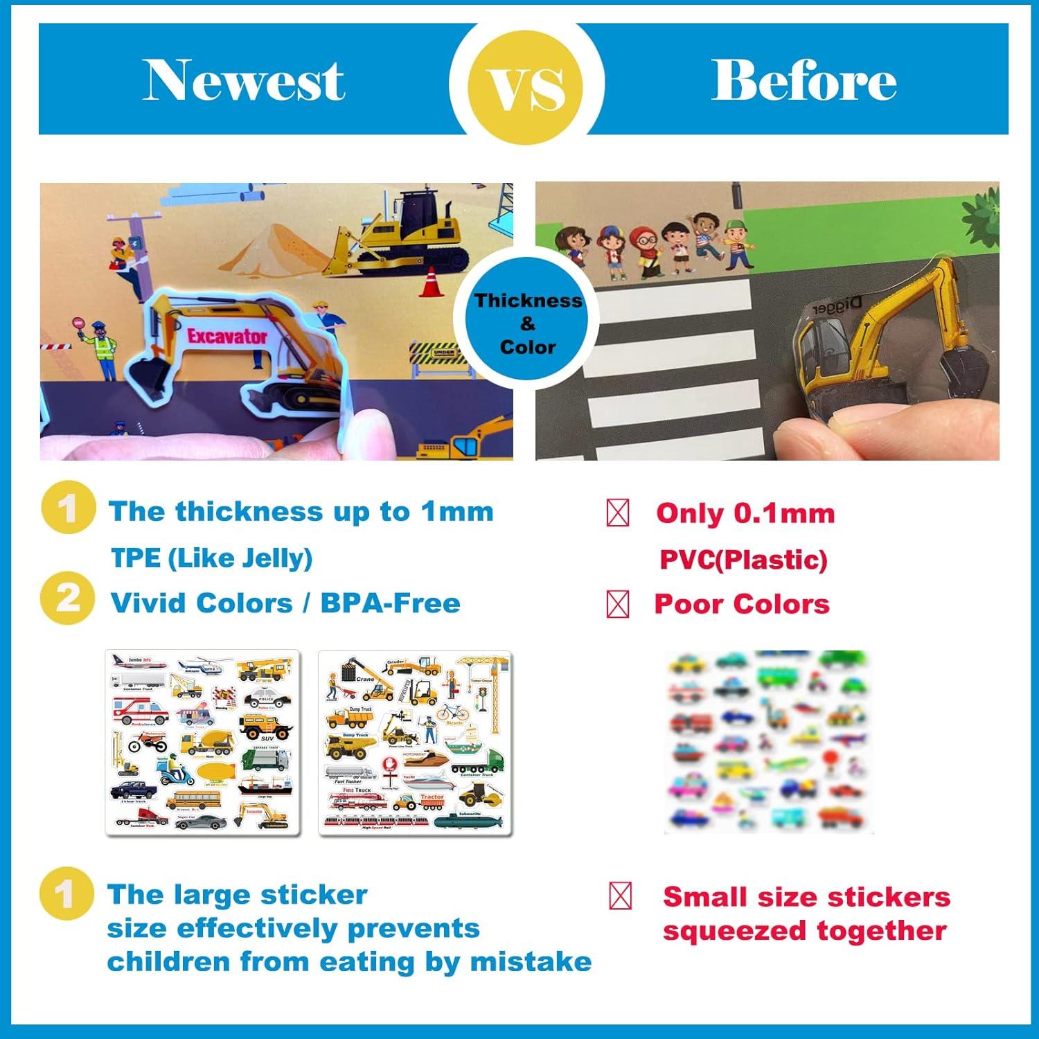 Libro de Pegatinas Reutilizables Cafalibe 45 Vehículos 3D