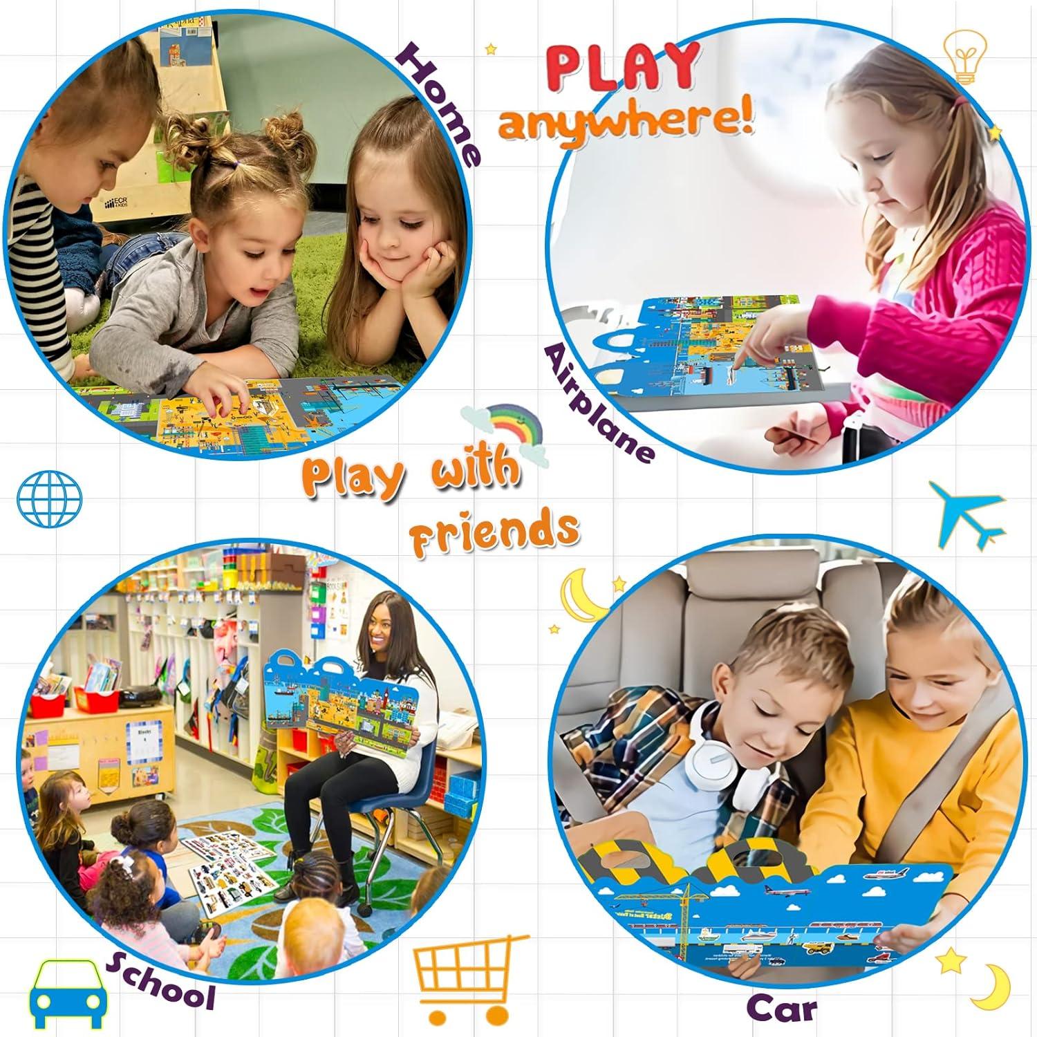 Libro de Pegatinas Reutilizables Cafalibe 45 Vehículos 3D