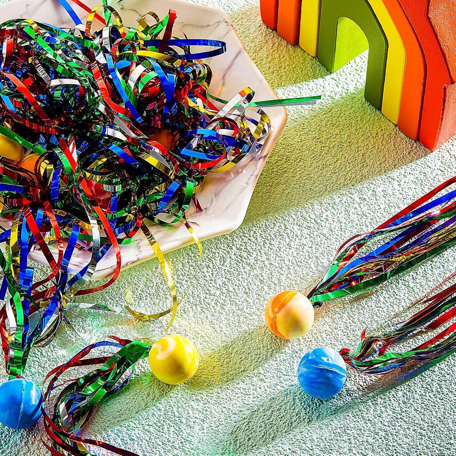 Pelotas Rebotadoras Hungdao 30 Pcs con Cintas Coloridas