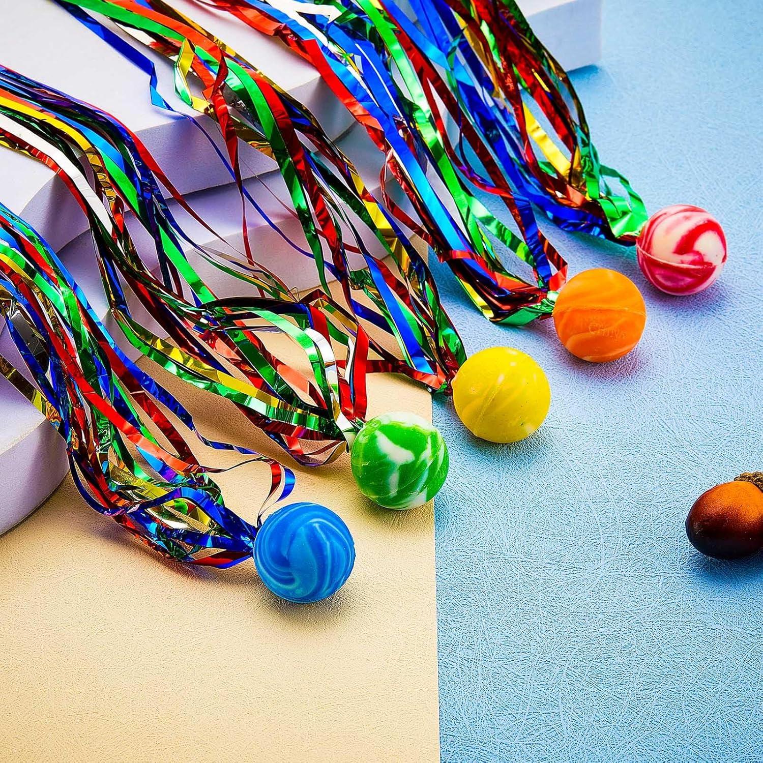 Pelotas Rebotadoras Hungdao 30 Pcs con Cintas Coloridas