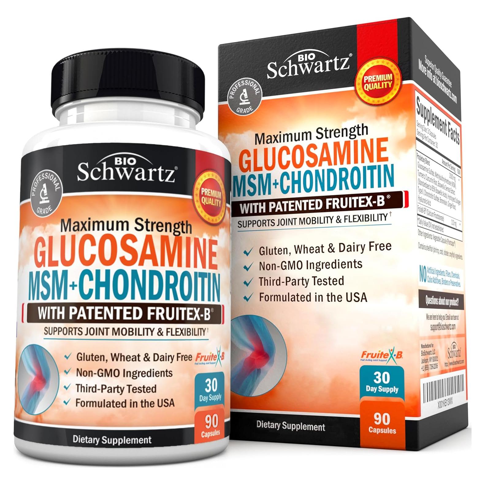 Suplemento Articular BioSchwartz 90 Cápsulas Glucosamina MSM