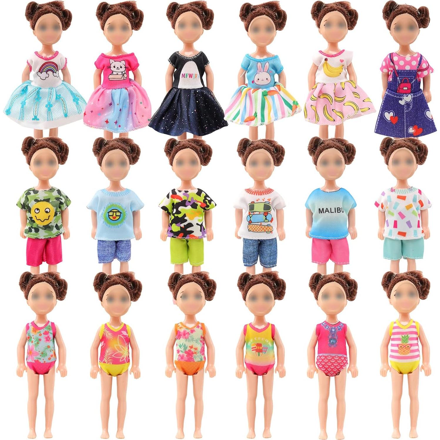 Conjunto de Ropa para Muñeca 5.3" HONLAELLA - 15 Piezas