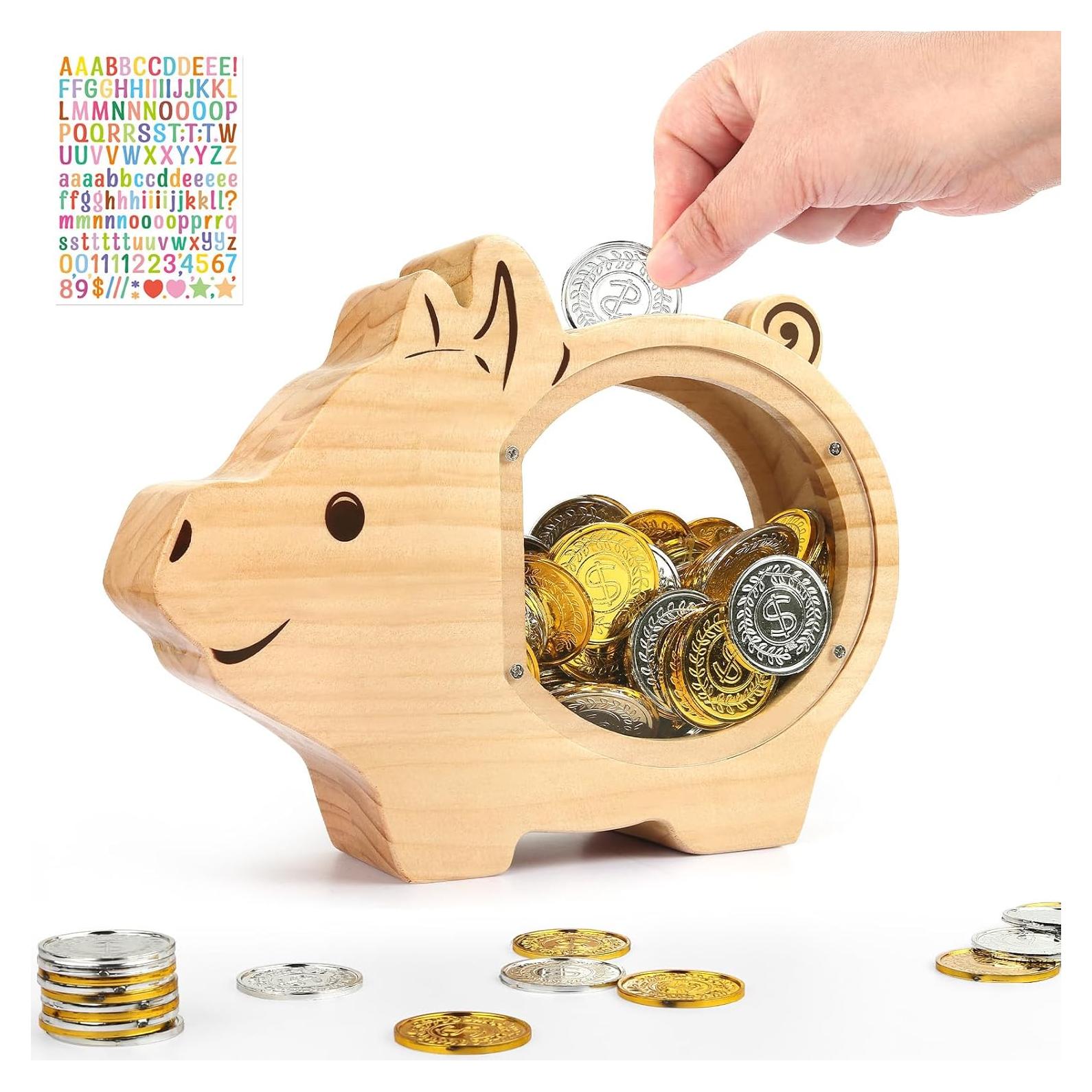 Hucha de Madera Personalizada Foyucool Cerdo 24.5x18.1cm