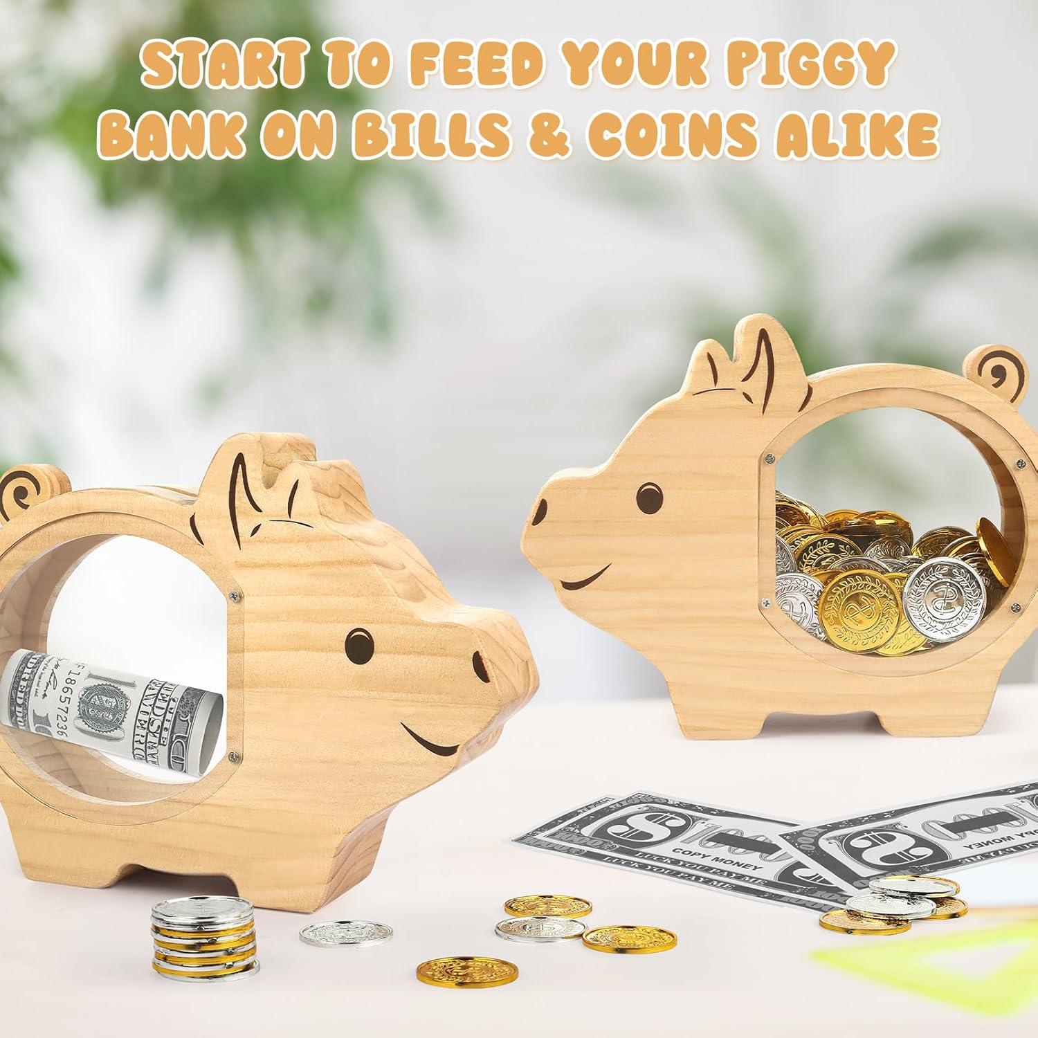 Hucha de Madera Personalizada Foyucool Cerdo 24.5x18.1cm