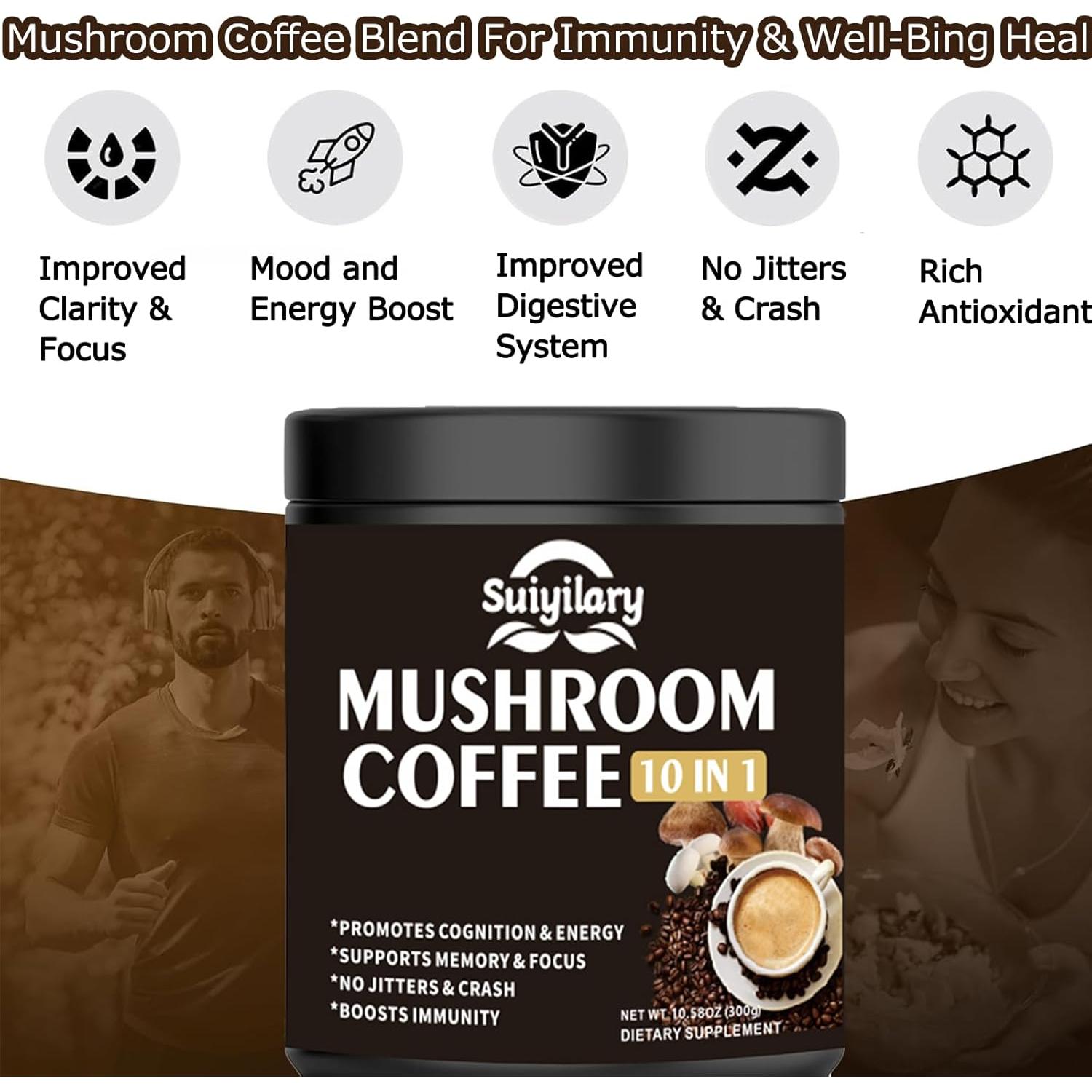 Café de Hongo Suiyilary 300g - Mezcla de 10 Hongos Nutritivos