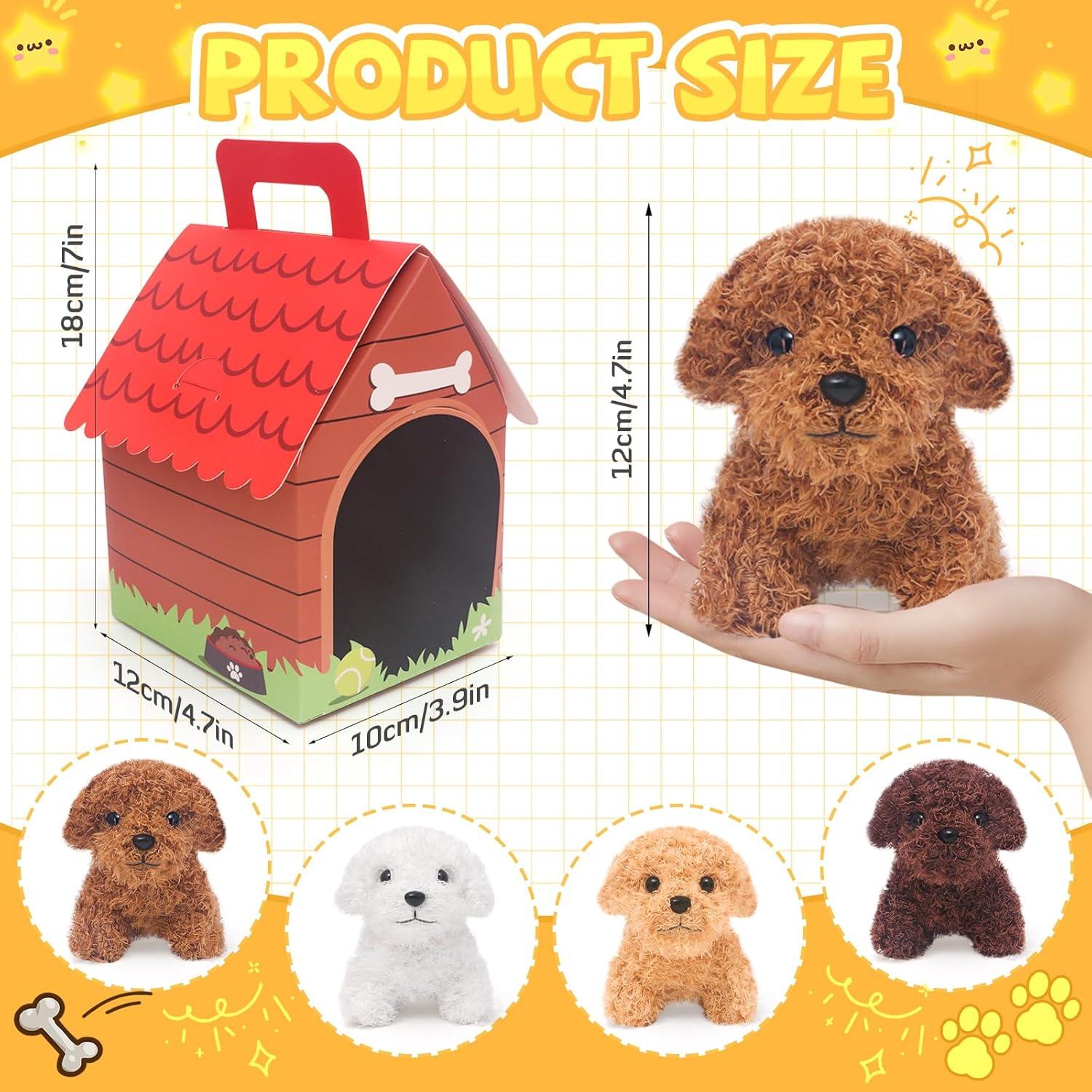 12 Mini Perros de Peluche HAPGFS con Llaveros y Casa