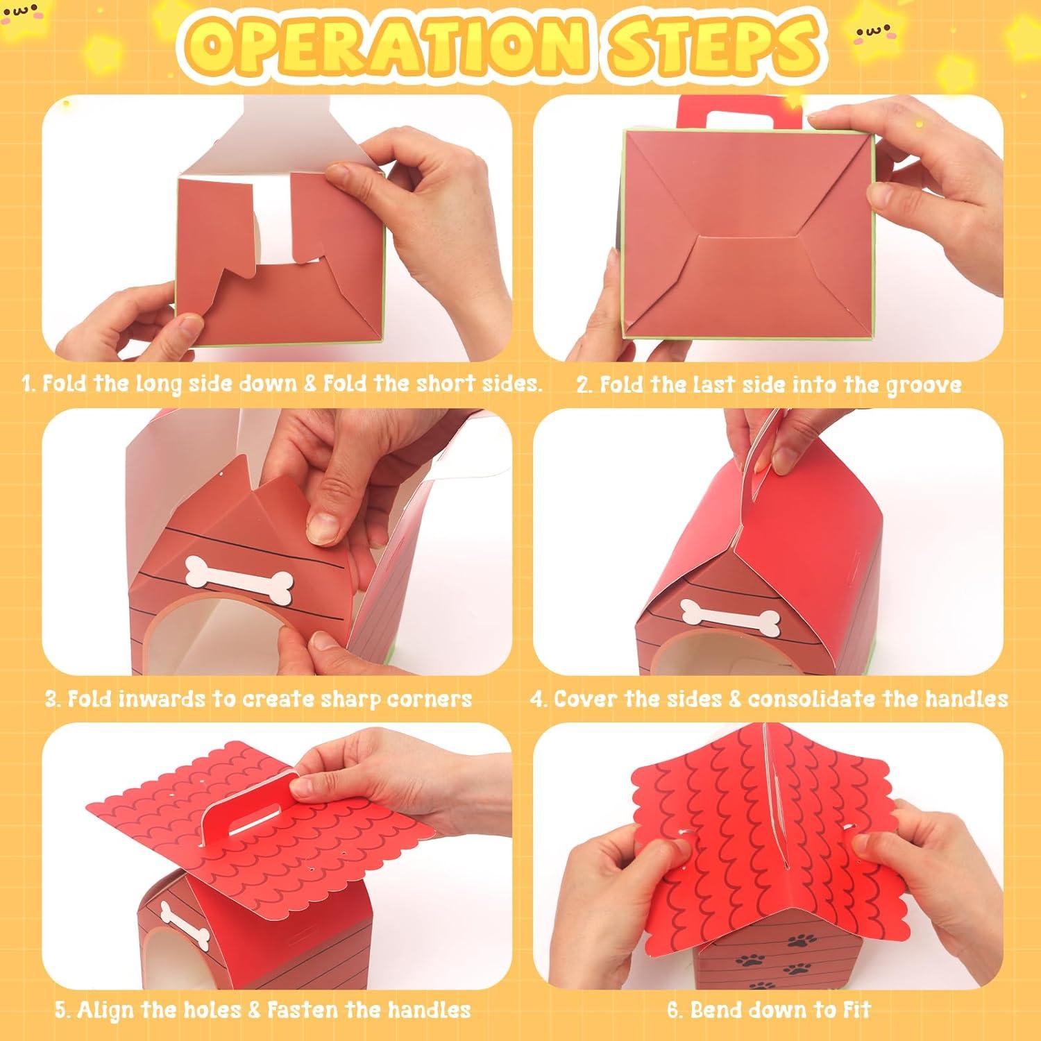 12 Mini Perros de Peluche HAPGFS con Llaveros y Casa