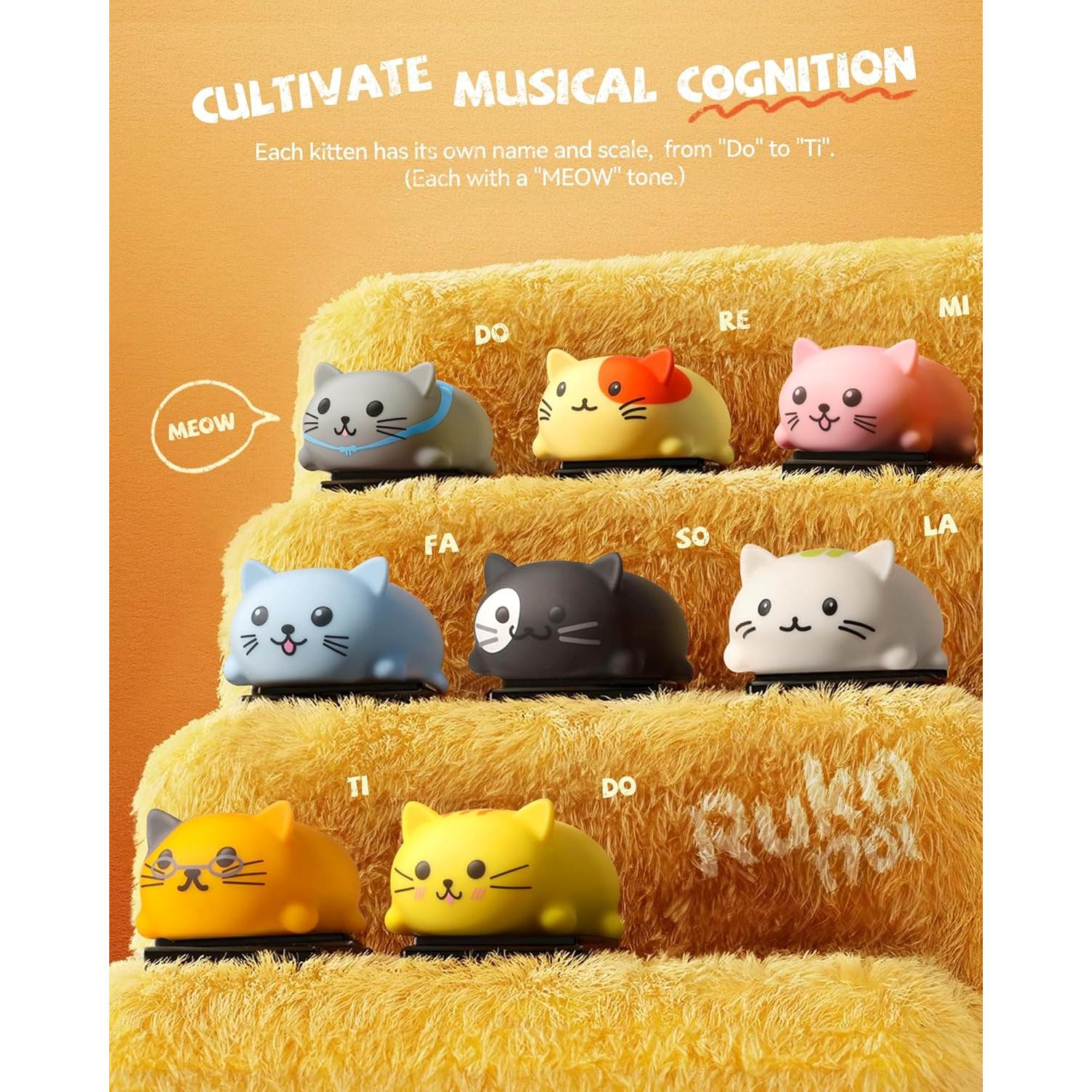 Juguetes Musicales Ruko Gatos Piano 8Pcs para Niños 3-9 Años