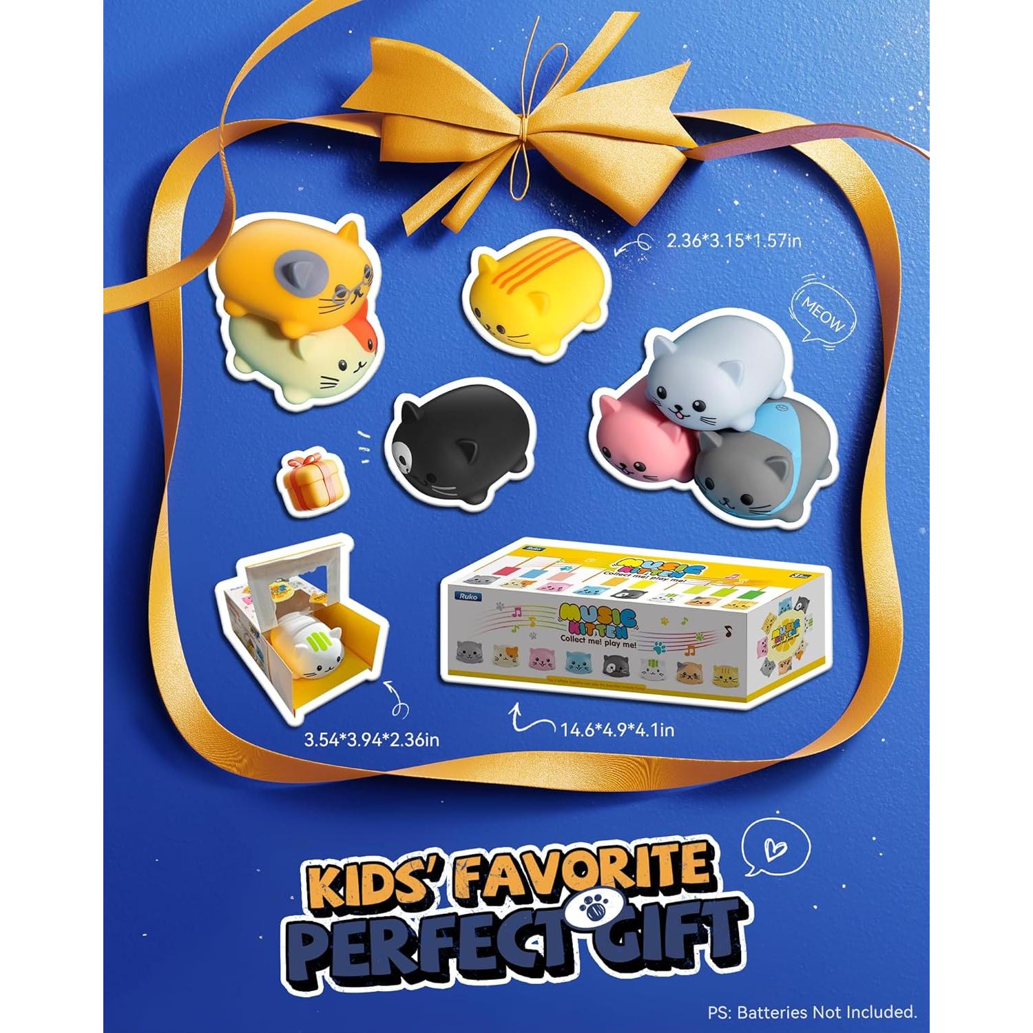 Juguetes Musicales Ruko Gatos Piano 8Pcs para Niños 3-9 Años