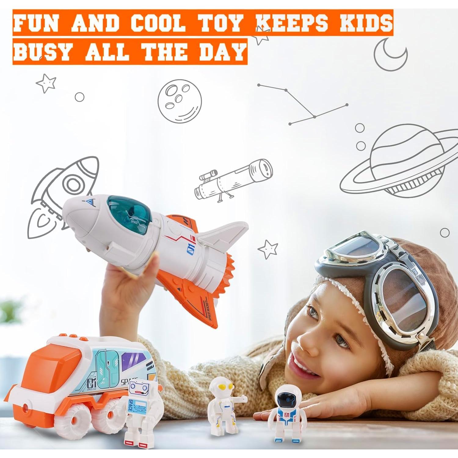 Juguete Nave Espacial Jomifin con Luces y Sonido, 3 Astronautas